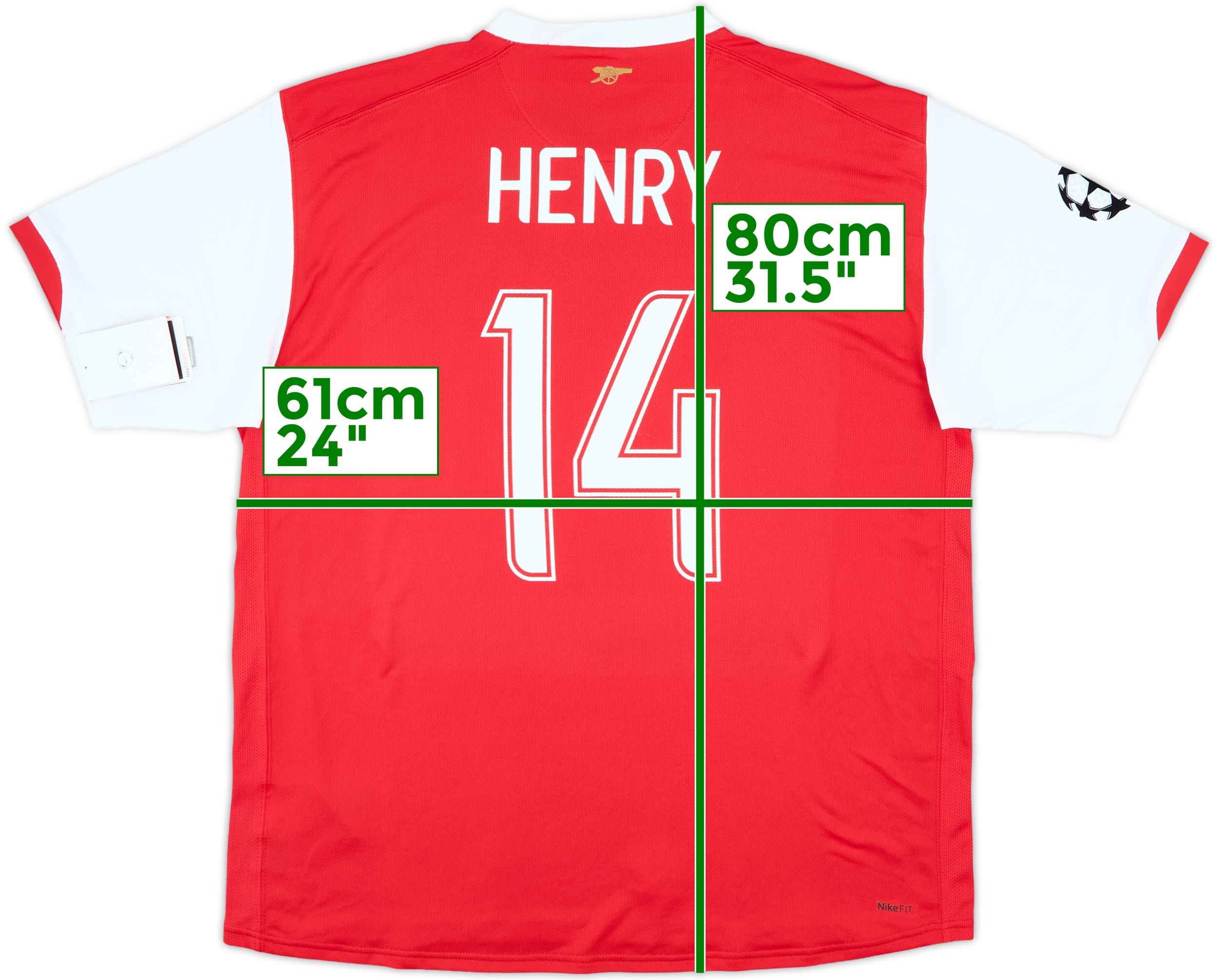 Arsenal 07-08 3rd 【14 Henry】 2006-08 Arsenal Home Shirt Henry #14 - 6/10 - (XL)