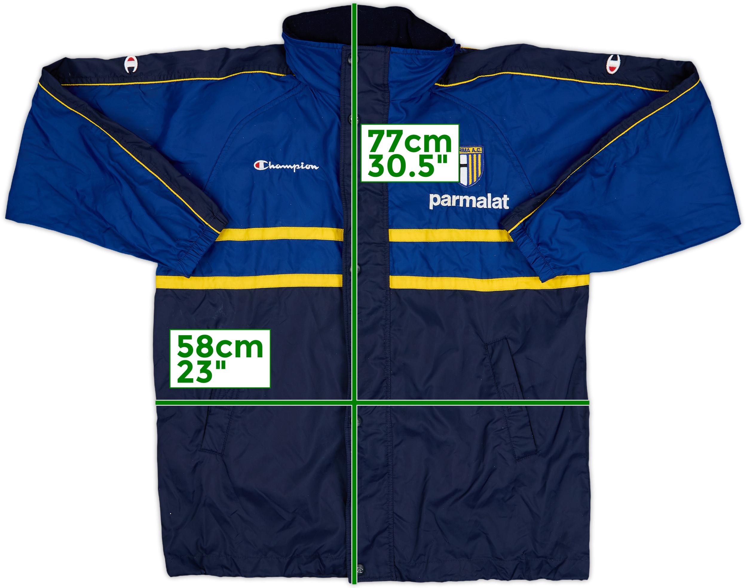 ジャケット・アウター Champion parma vintage jacket joy serieA Vintage Rare Reversible Jacket Fleece Blue Yellow Parma