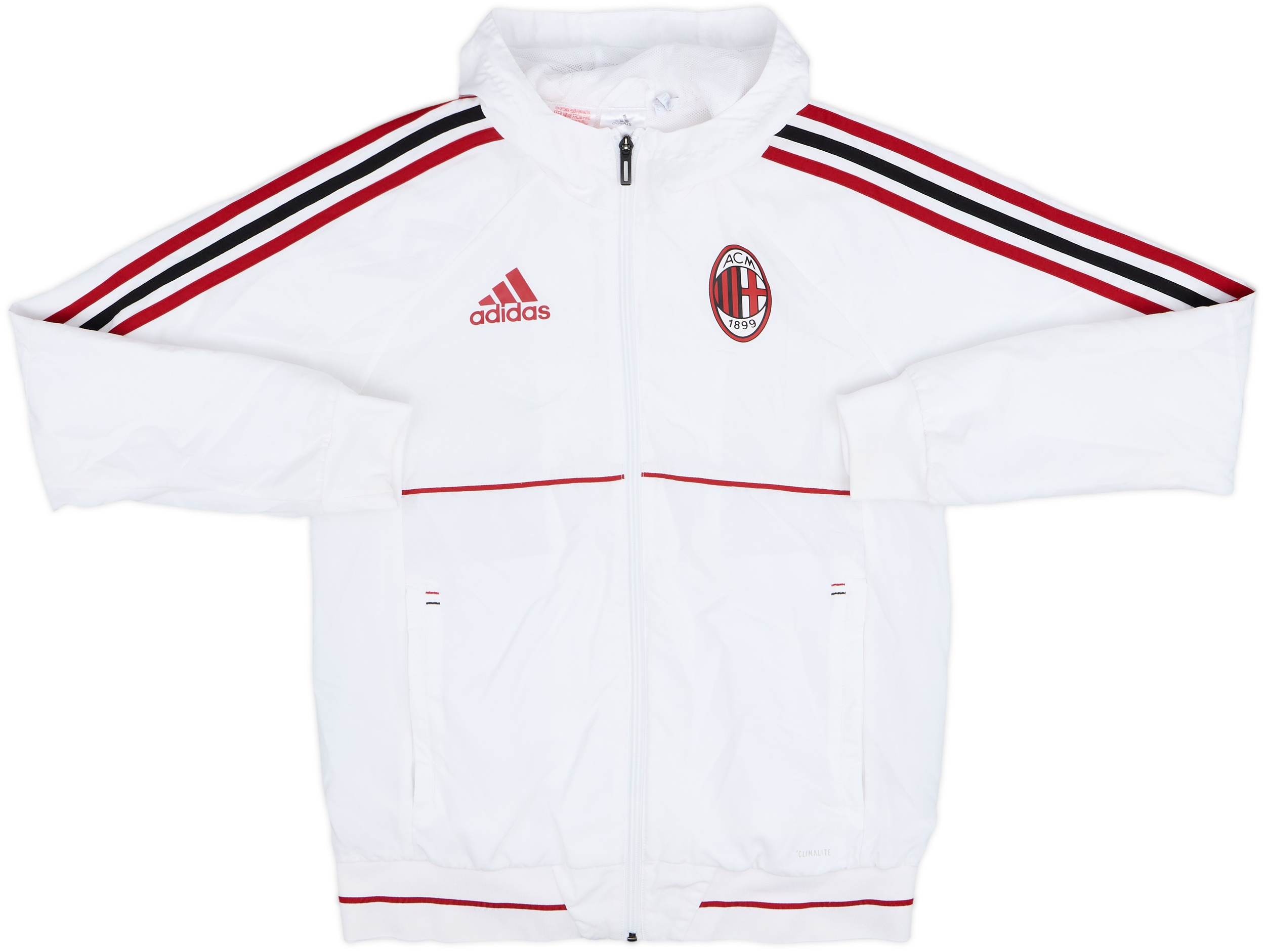 2017-18 AC Milan adidas Hooded Track Jacket - 8/10 - (L.Boys)