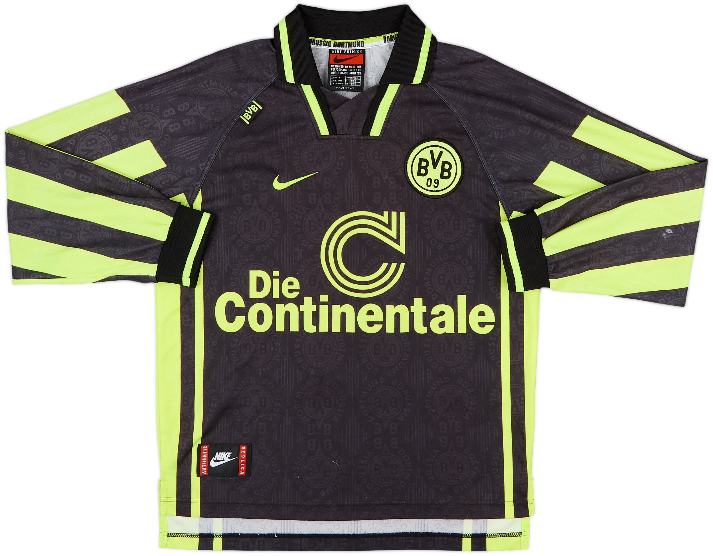 1996-97 Borussia Dortmund Away L/S Shirt Sammer #6 - 8/10 - (S)