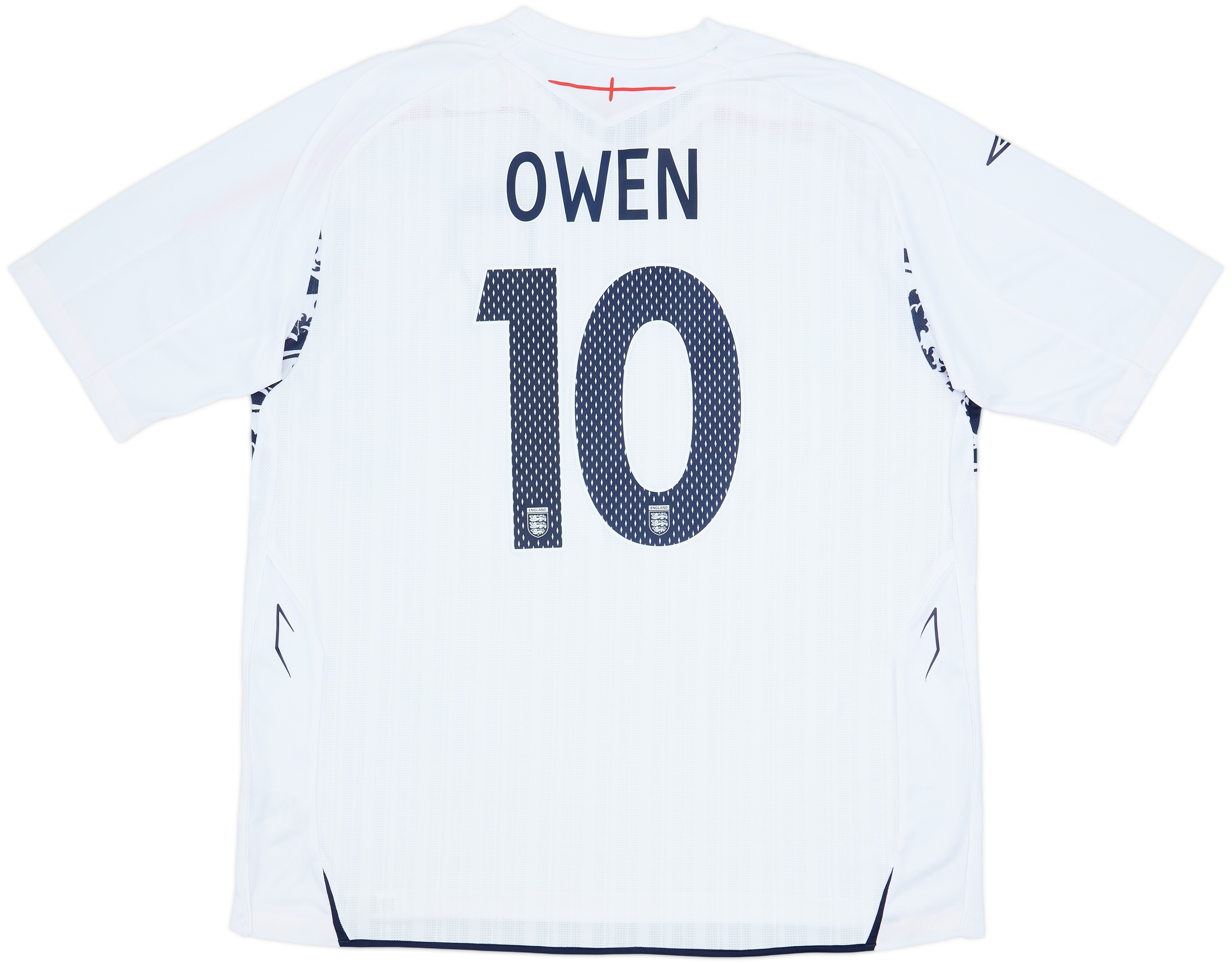 ウェア England national football team #10 Owen 2001/03 OWEN #10 England Vintage Umbro Home Football Shirt (XL) WC