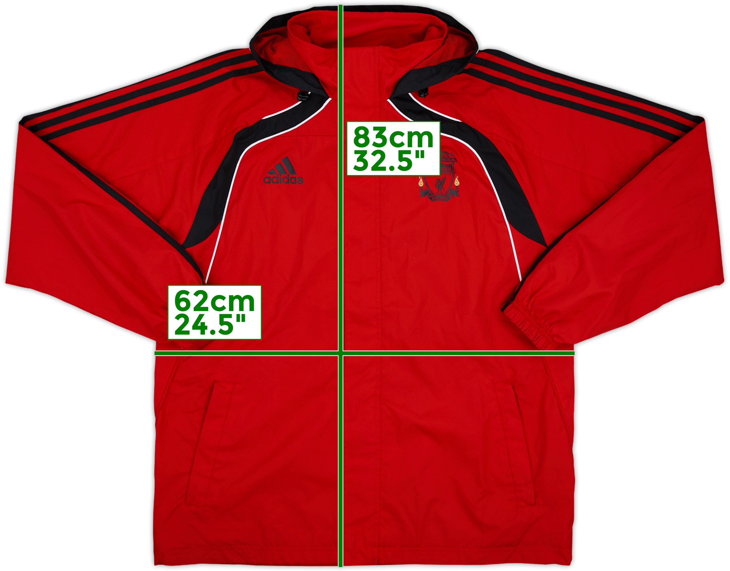 2010-11 Liverpool adidas Hooded Rain Jacket - 8/10 - (L)