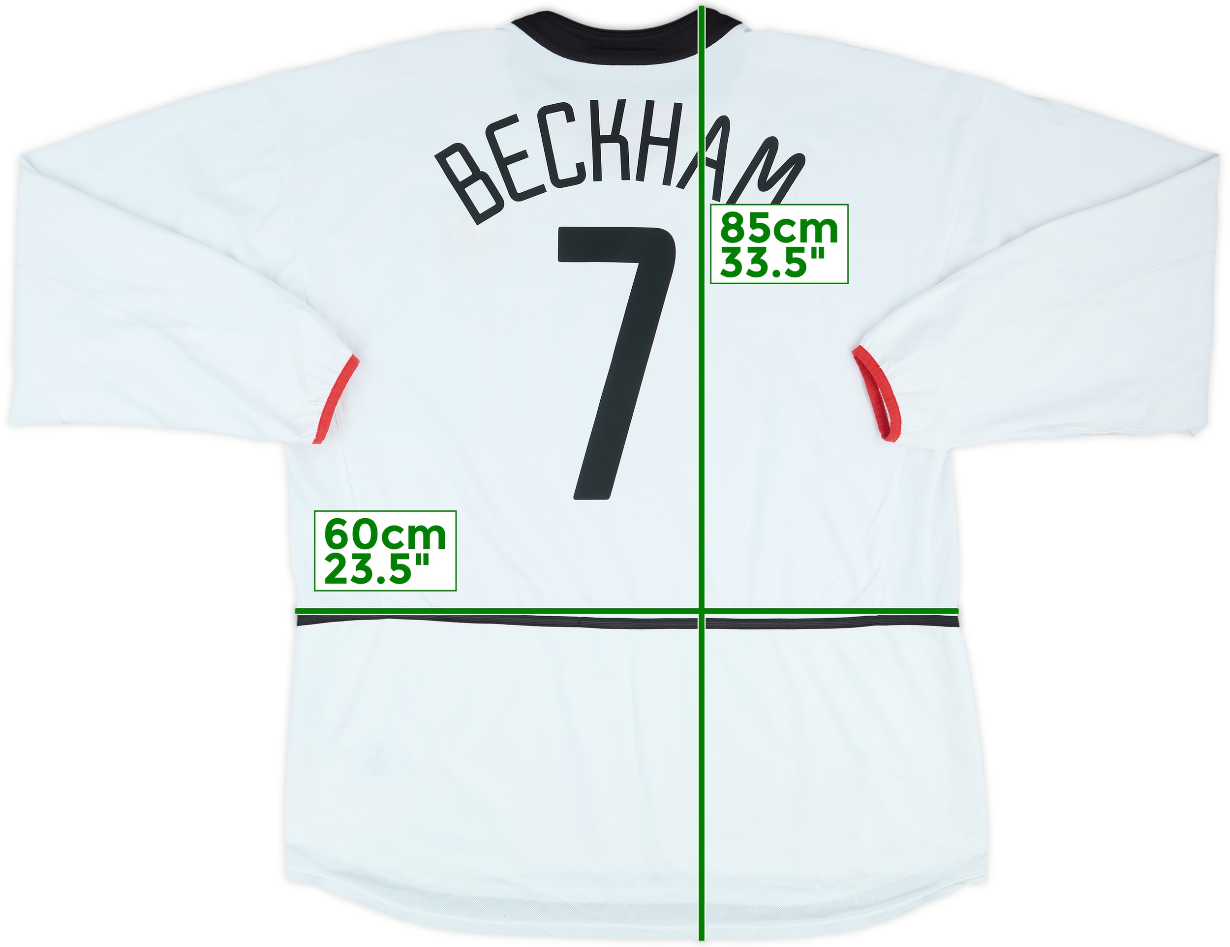 2002-03 Manchester United Away L/S Shirt Beckham #7 - 8/10