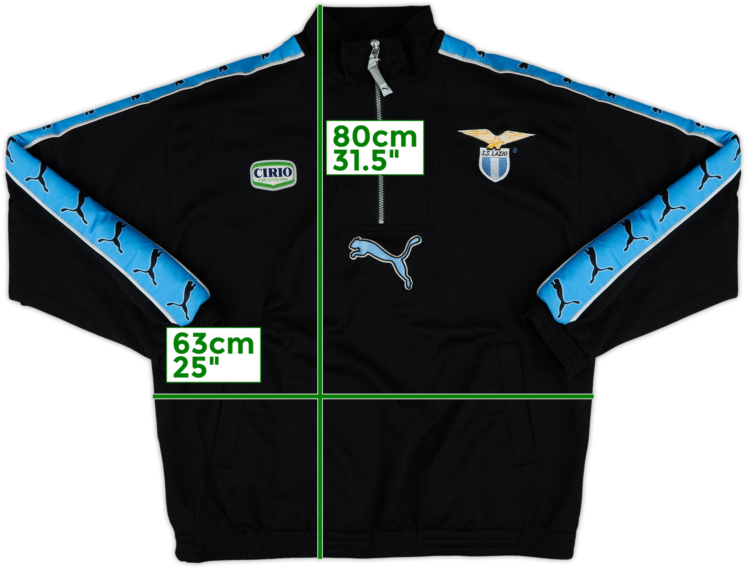 1998-99 Lazio Puma 1/4 Zip Track Jacket - 8/10 - (XL)