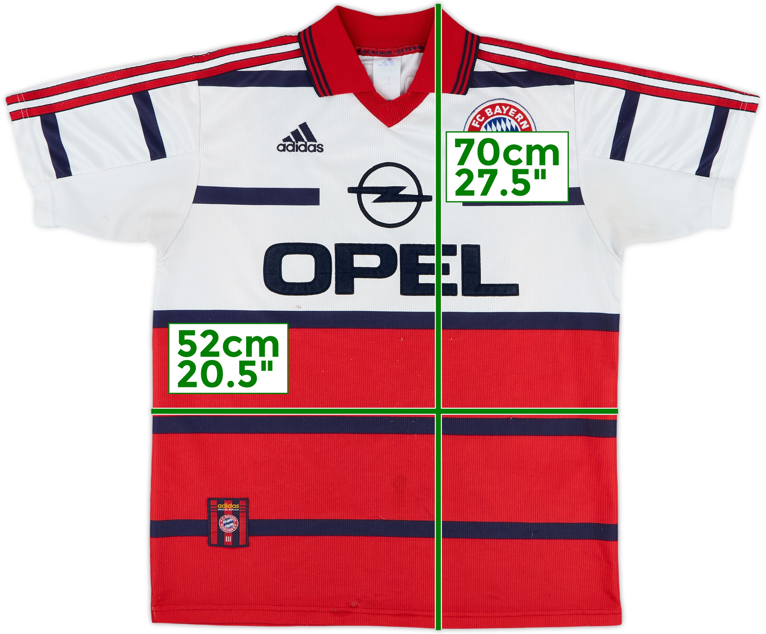 98/99 adidas × BAYERN Away Game Shirts Bayern Munich Away Football Shirt 1998/00 Adults XL Adidas
