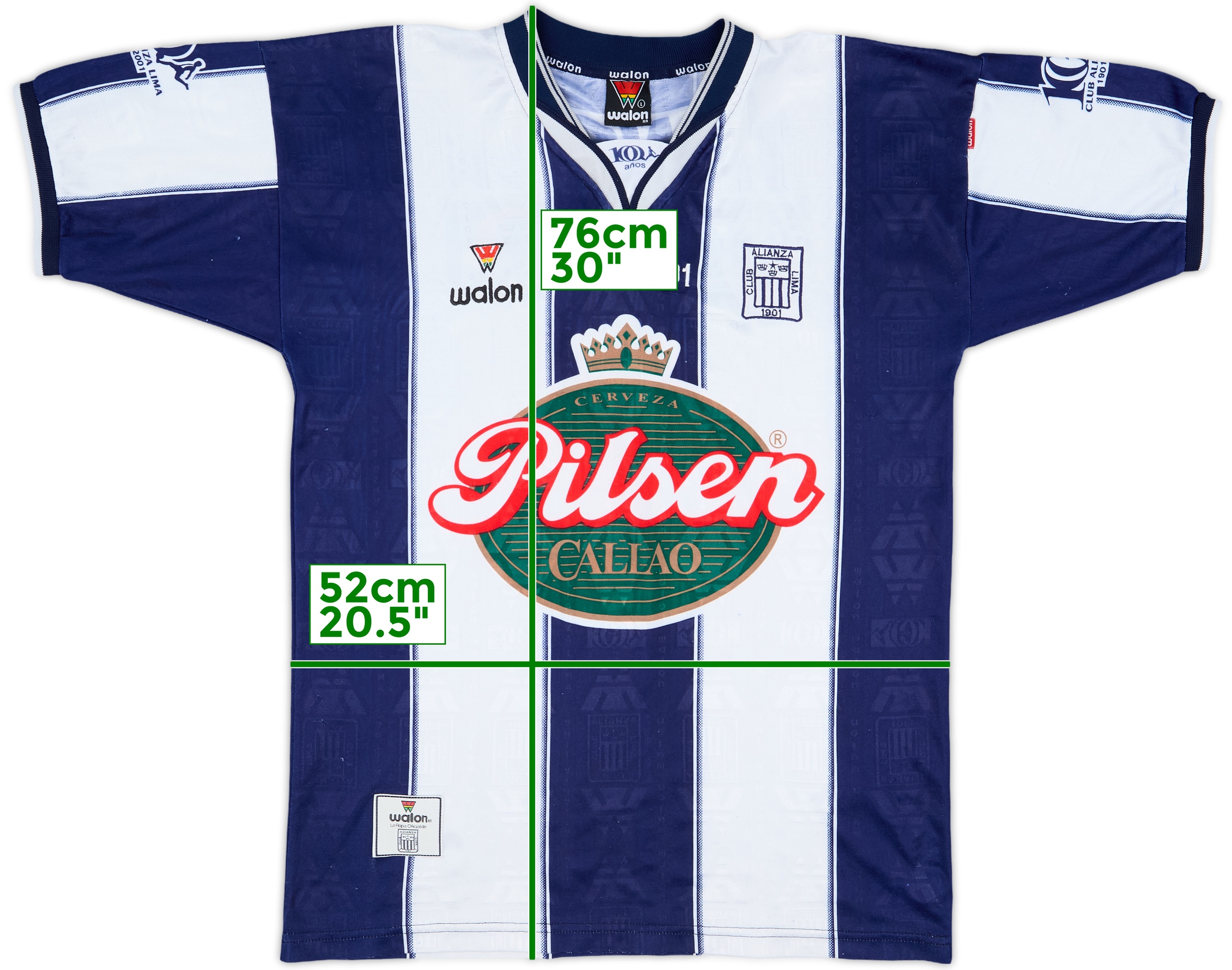 2001 Alianza Lima Centenary Home Shirt #7 - 8/10 - (L)