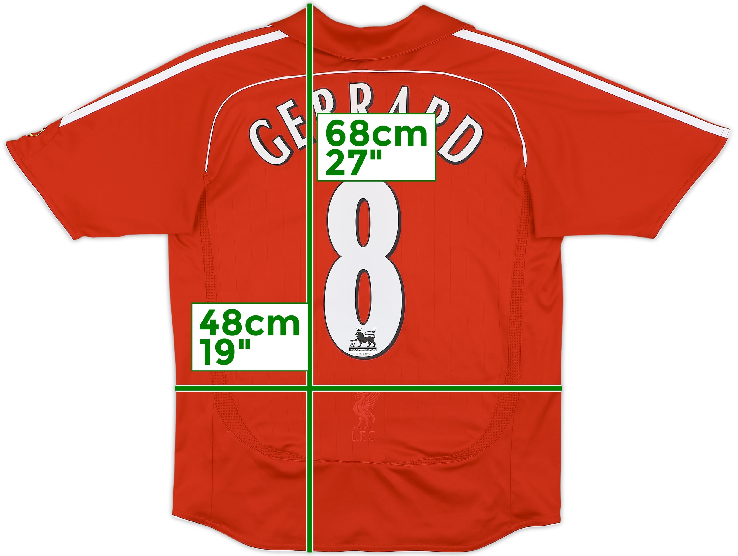 2006-08 Liverpool Home Shirt Gerrard #8 - 5/10 - (L.Boys)
