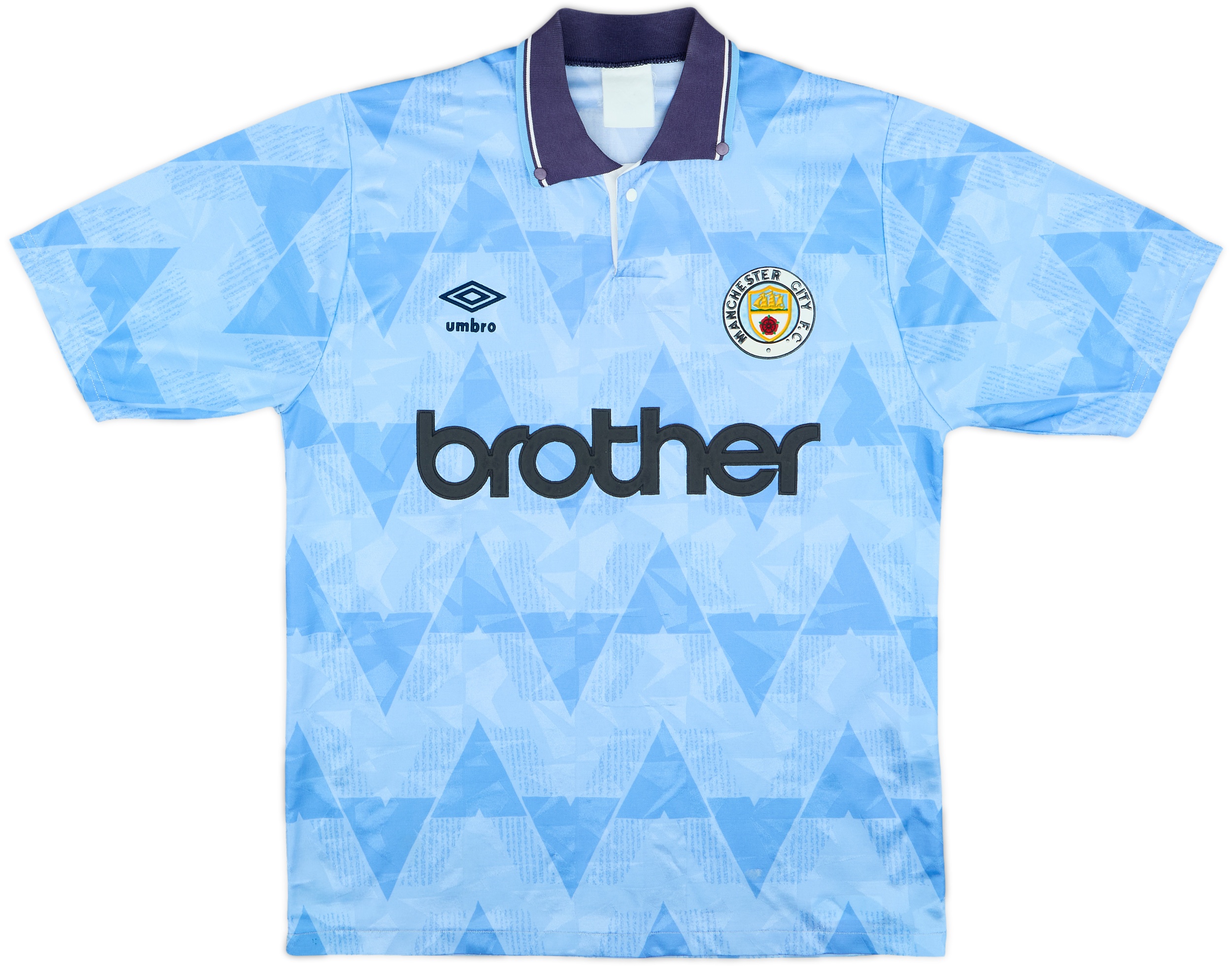 1989-91 Manchester City Home Shirt - 8/10 - (M)