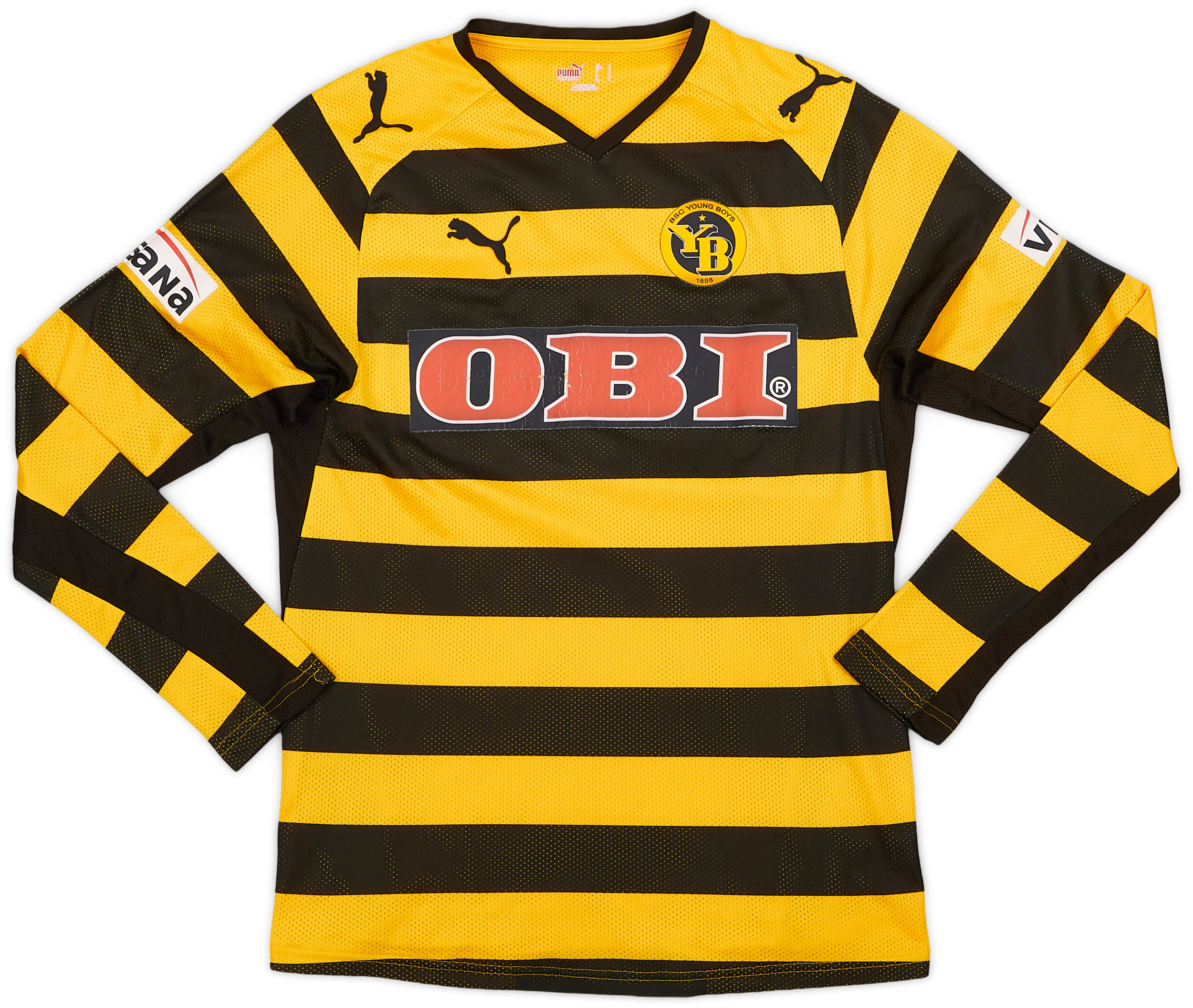 2008-09 Young Boys Player Issue Home L/S Shirt - 6/10 - (S)