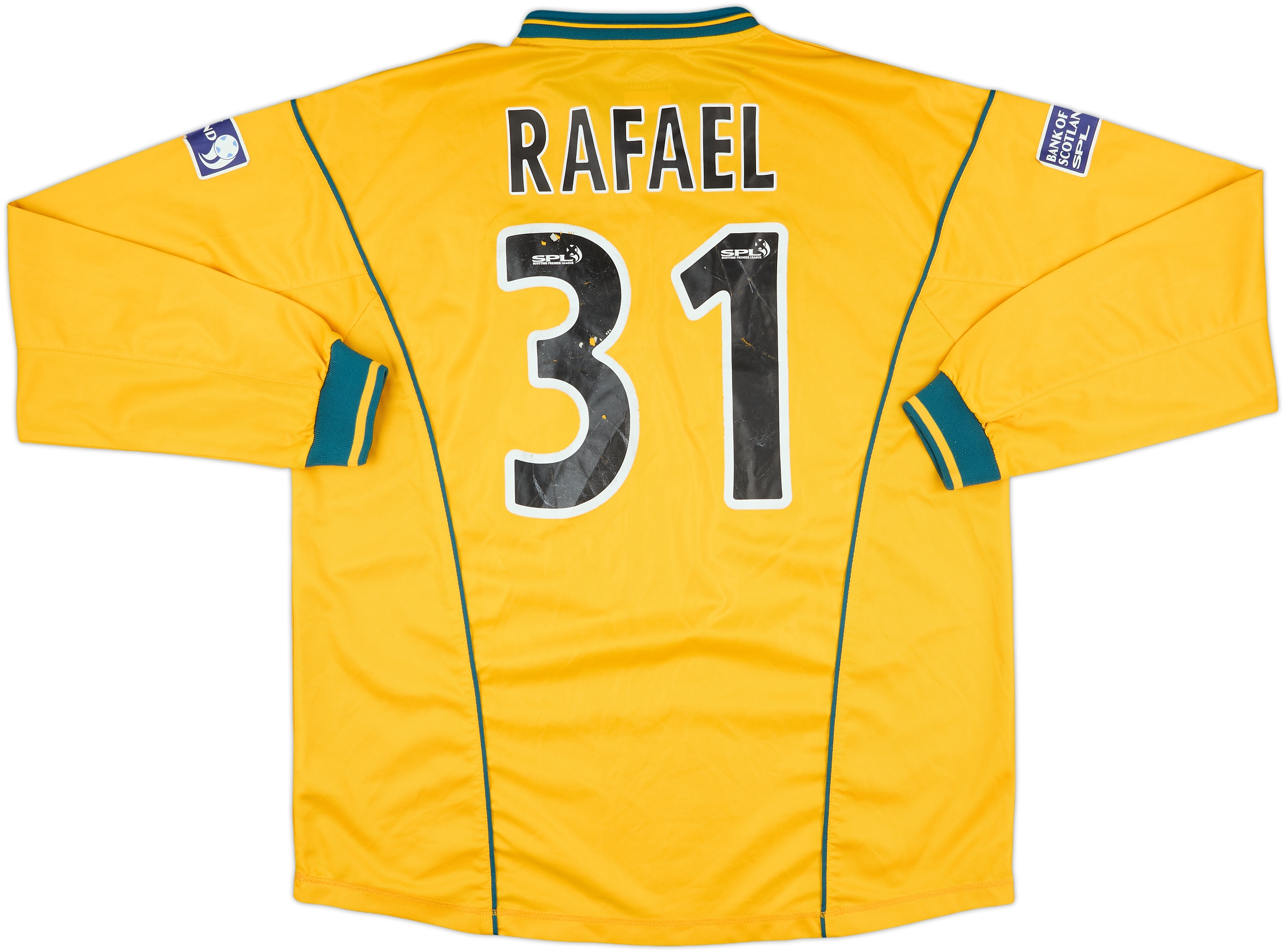 2000-01 Celtic Match Issue Away L/S Shirt Rafael #31