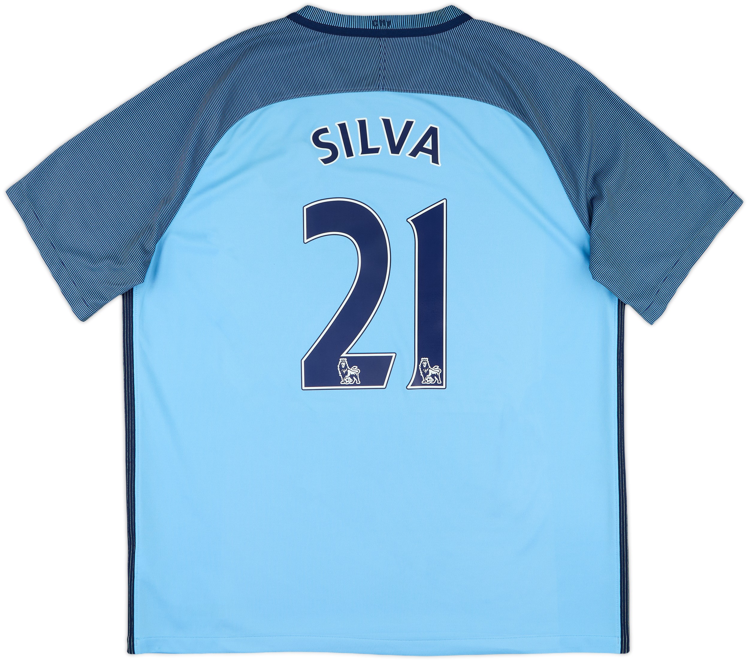 2016-17 Manchester City Home Shirt Silva #21 - 8/10 - (XL)