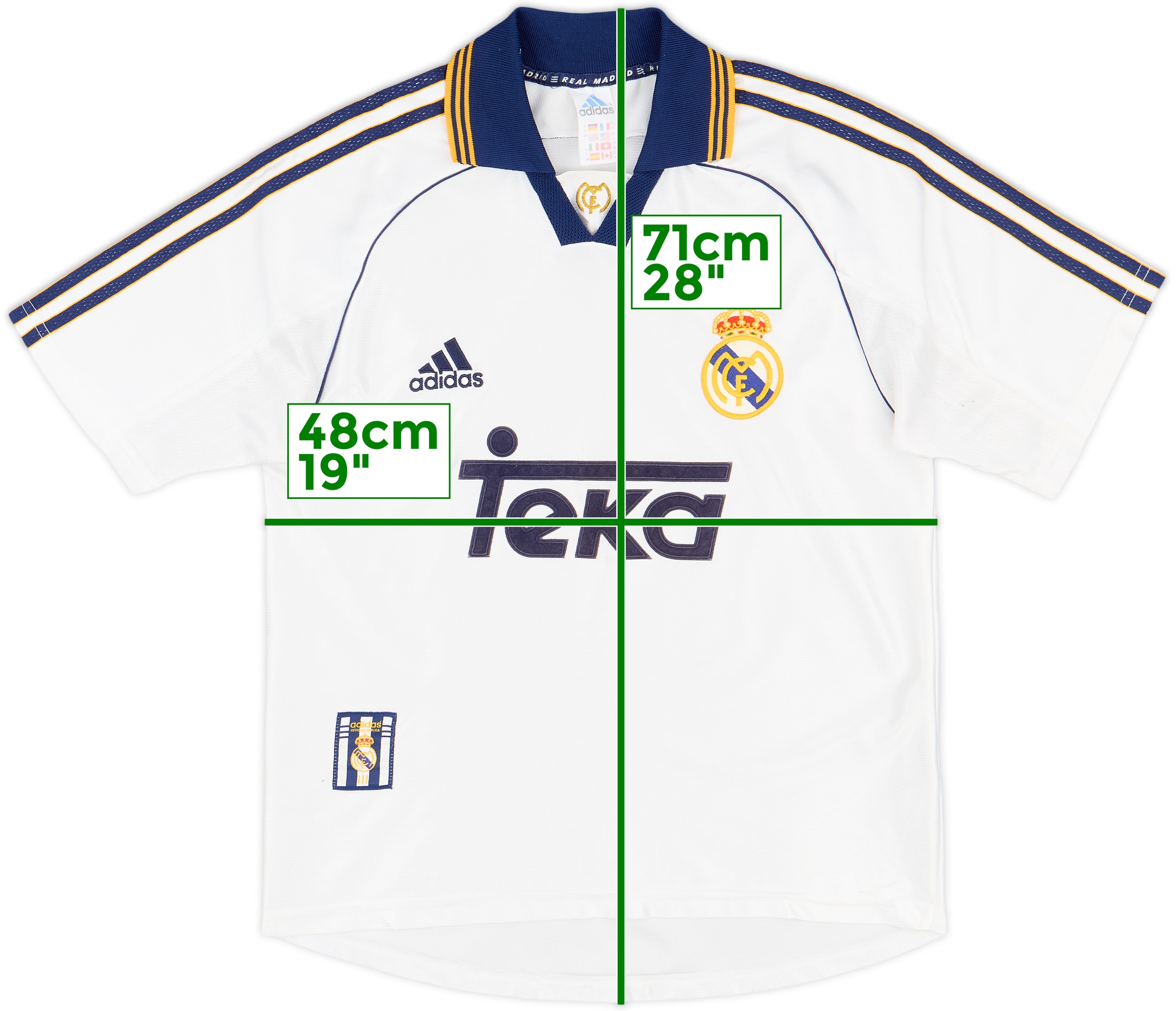 ウェア adidas 98-00 Real Madrid  kit M 1998-00 Real Madrid Home Shirt - 8/10 - (XL.Boys)