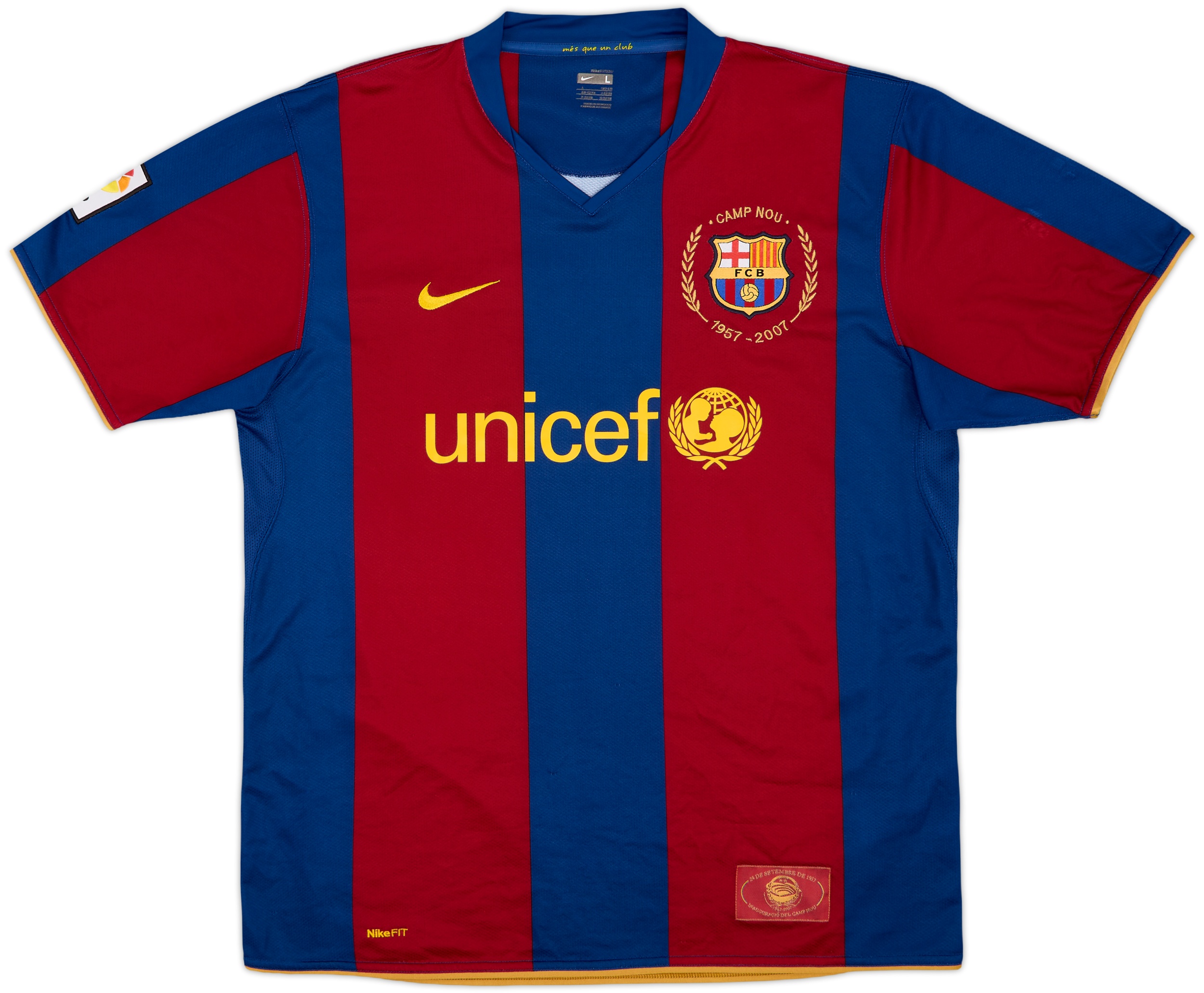 2007-08 Barcelona Home Shirt Ronaldinho #10 - 8/10 - (L)