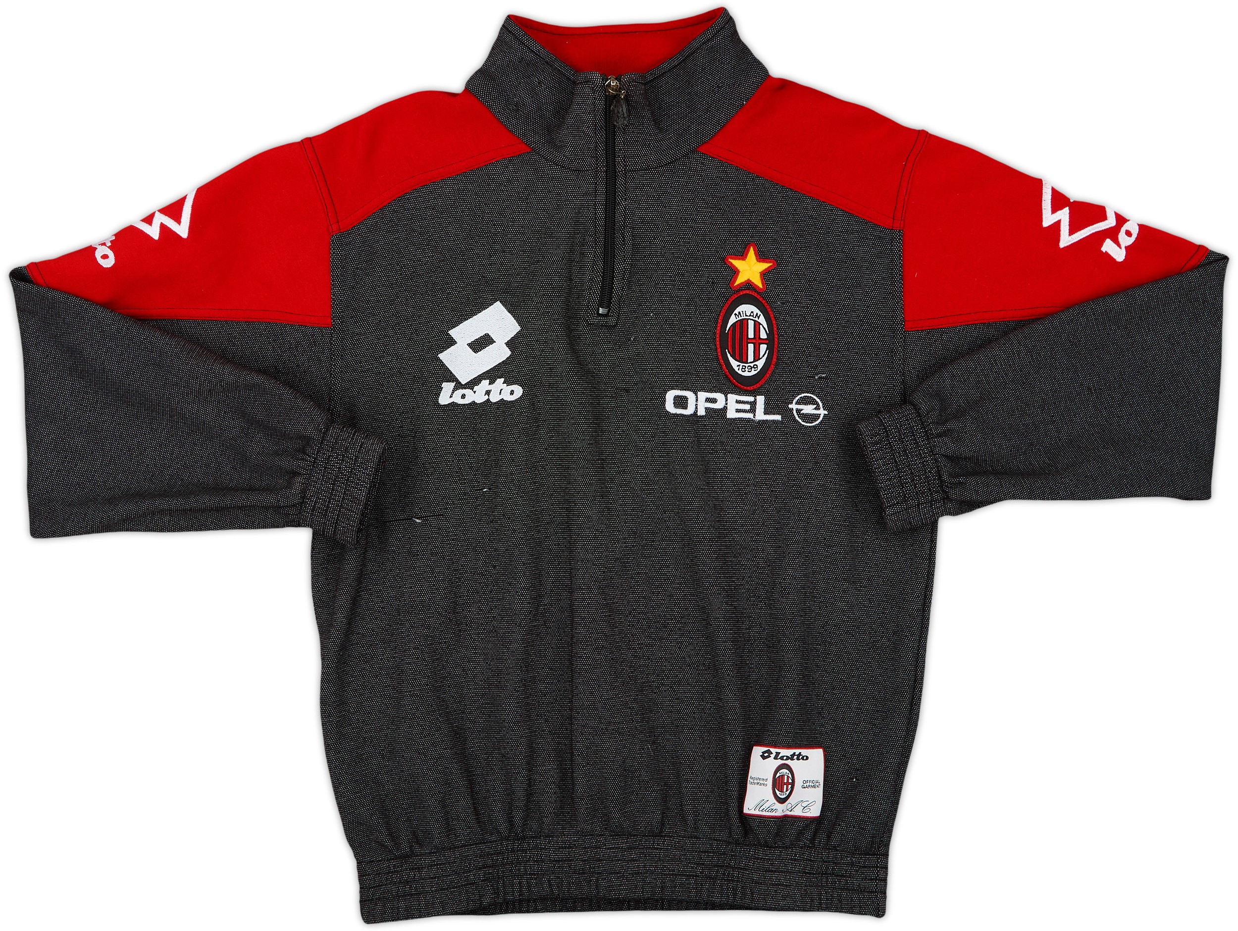 1995-96 AC Milan Lotto 1/4 Zip Drill Top - 7/10 - (S)