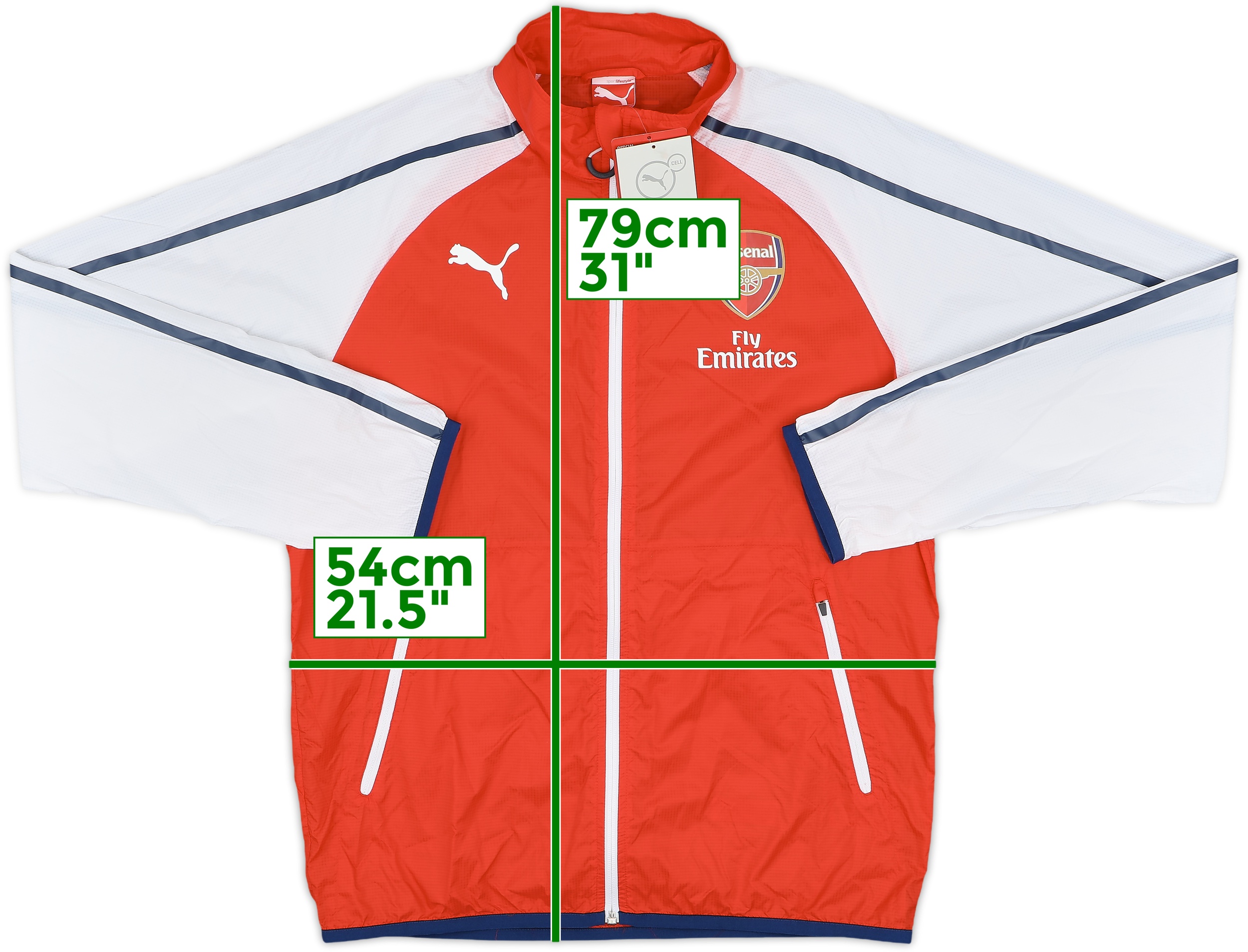 Puma Arsenal FC Mens 1/4 Zip Pullover Medium Fly Emirates
