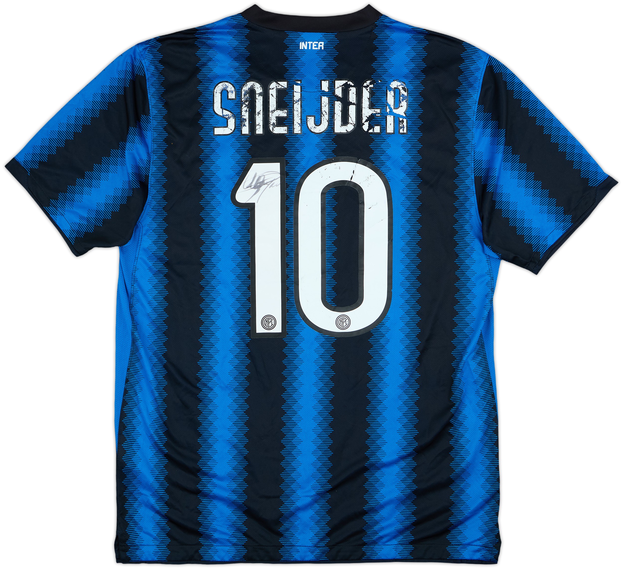 インテル ユニフォーム 半袖 SNEIJDER 10 2010-11 Inter Milan Signed Home Shirt Sneijder #10 - 4/10 - (L)