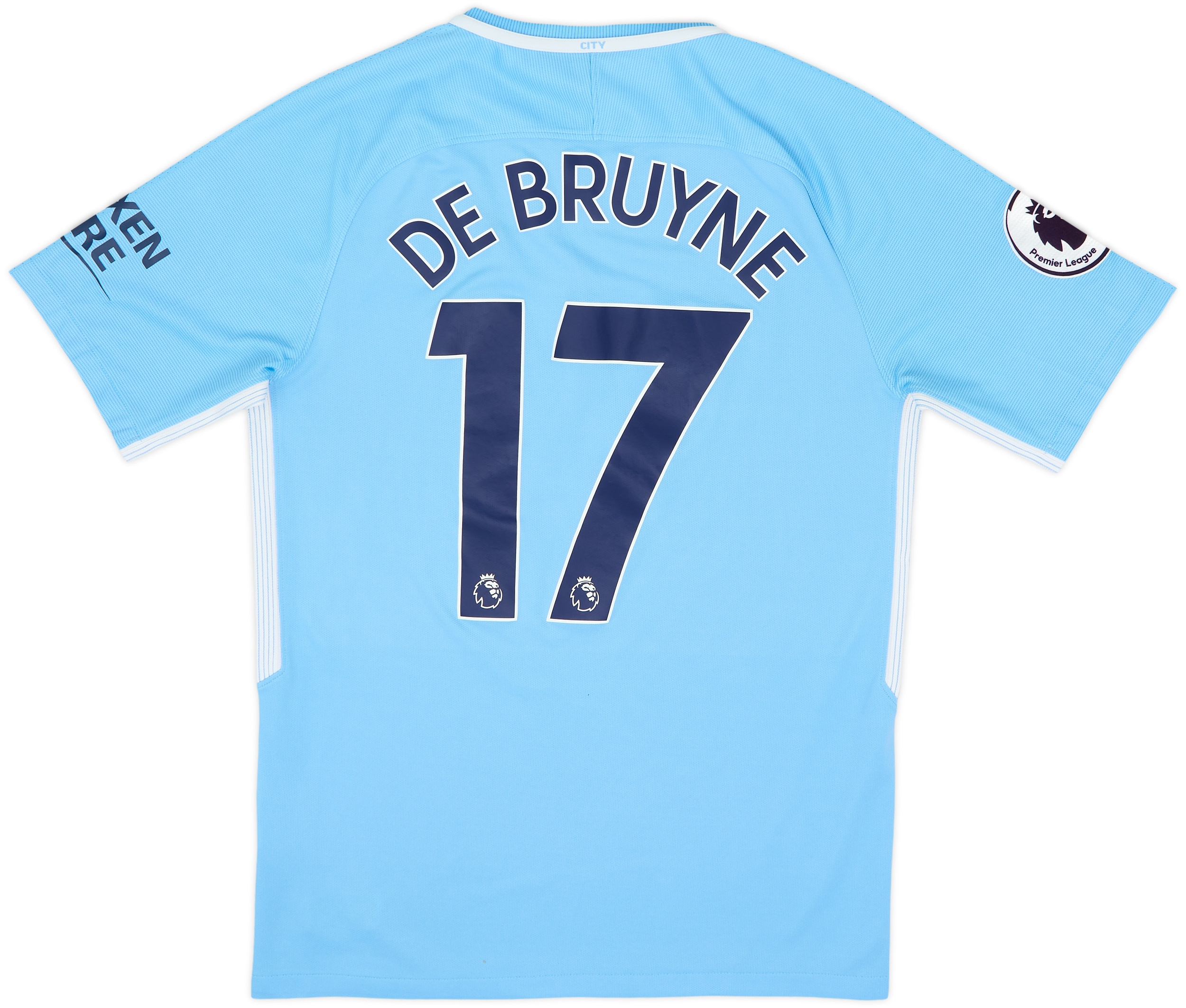 DE BRUYNE ユニフォーム 17番 【Mサイズ】 2017-18 Manchester City Home Shirt De Bruyne #17 - 9/10 - (S)
