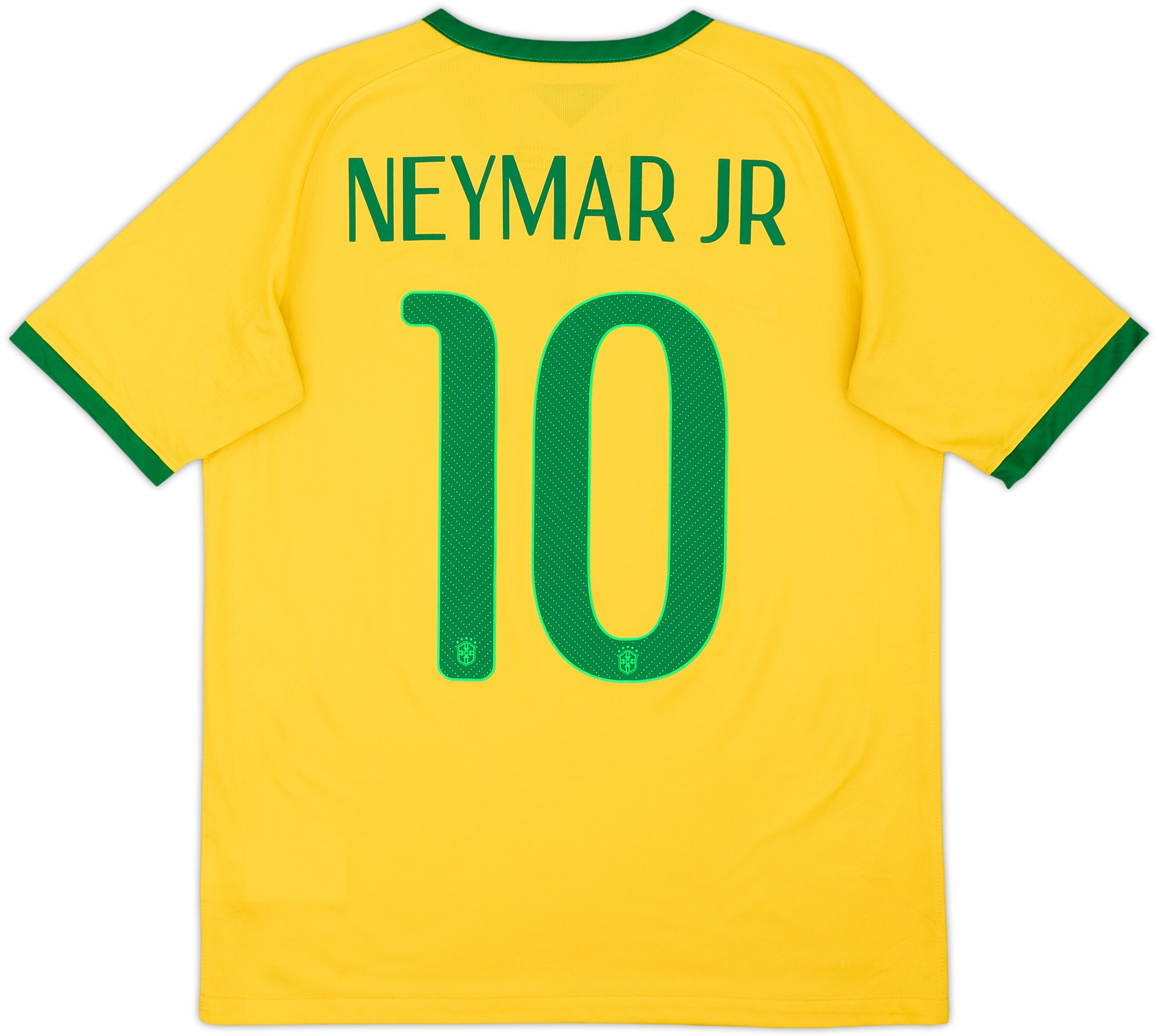 2014-15 Brazil Home Shirt Neymar Jr #10 - 8/10 - (XL.Boys)