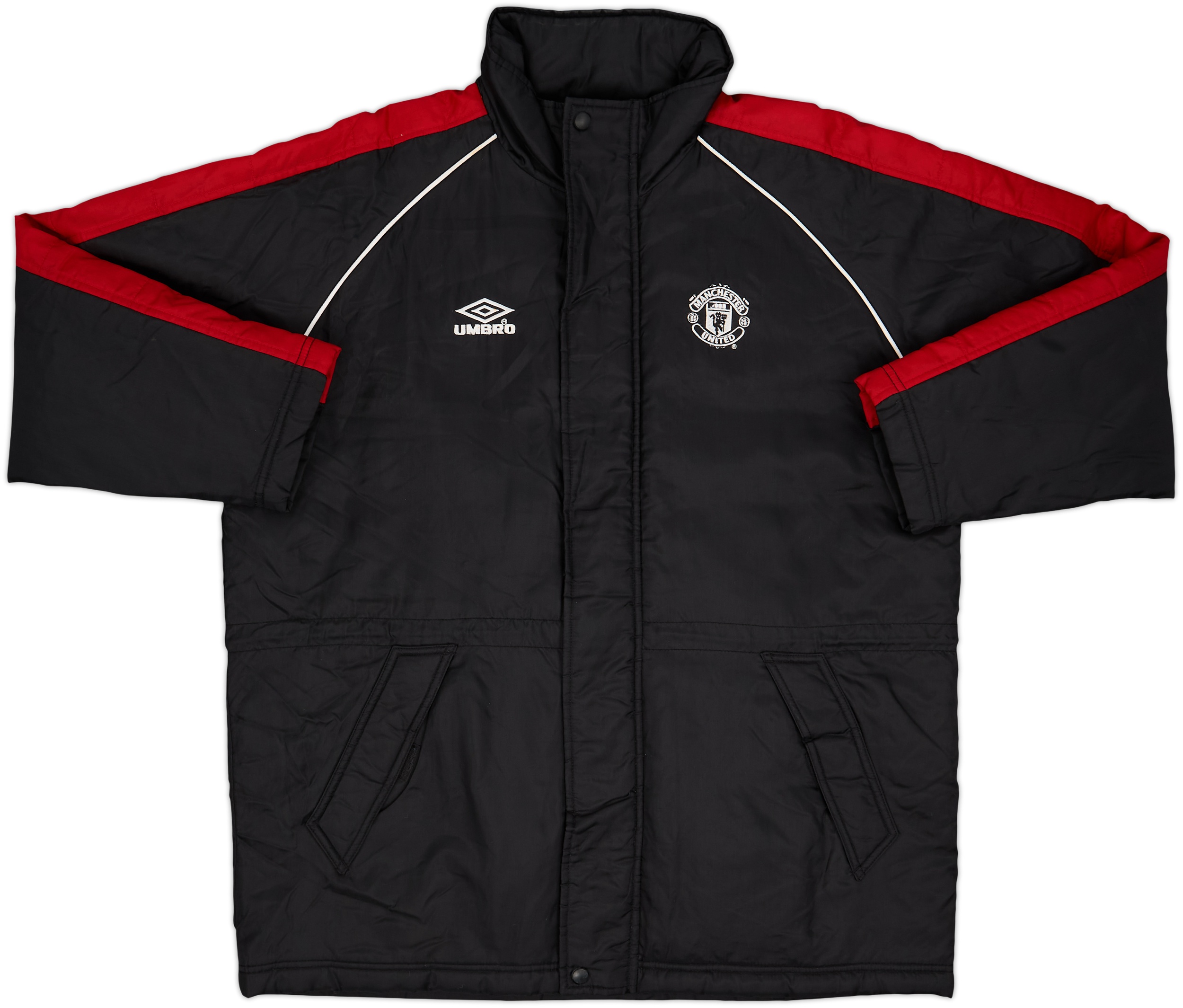 Manchester United Umbro サッカージャージ 黒/赤 2000-01 Manchester United Umbro Padded Bench Coat - 8/10 - (M)