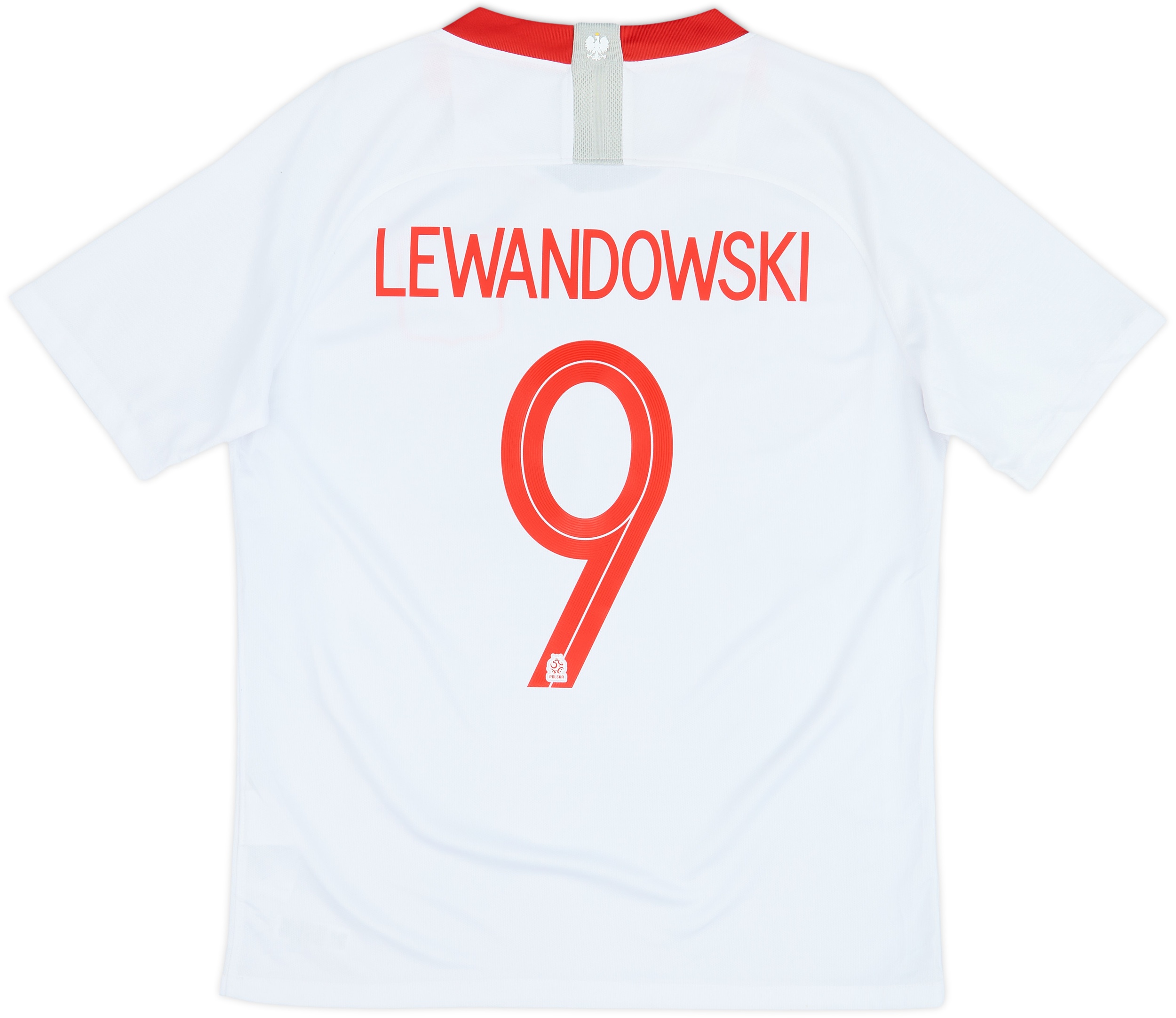 2018-19 Poland Home Shirt Lewandowski #9 - 8/10 - (M)