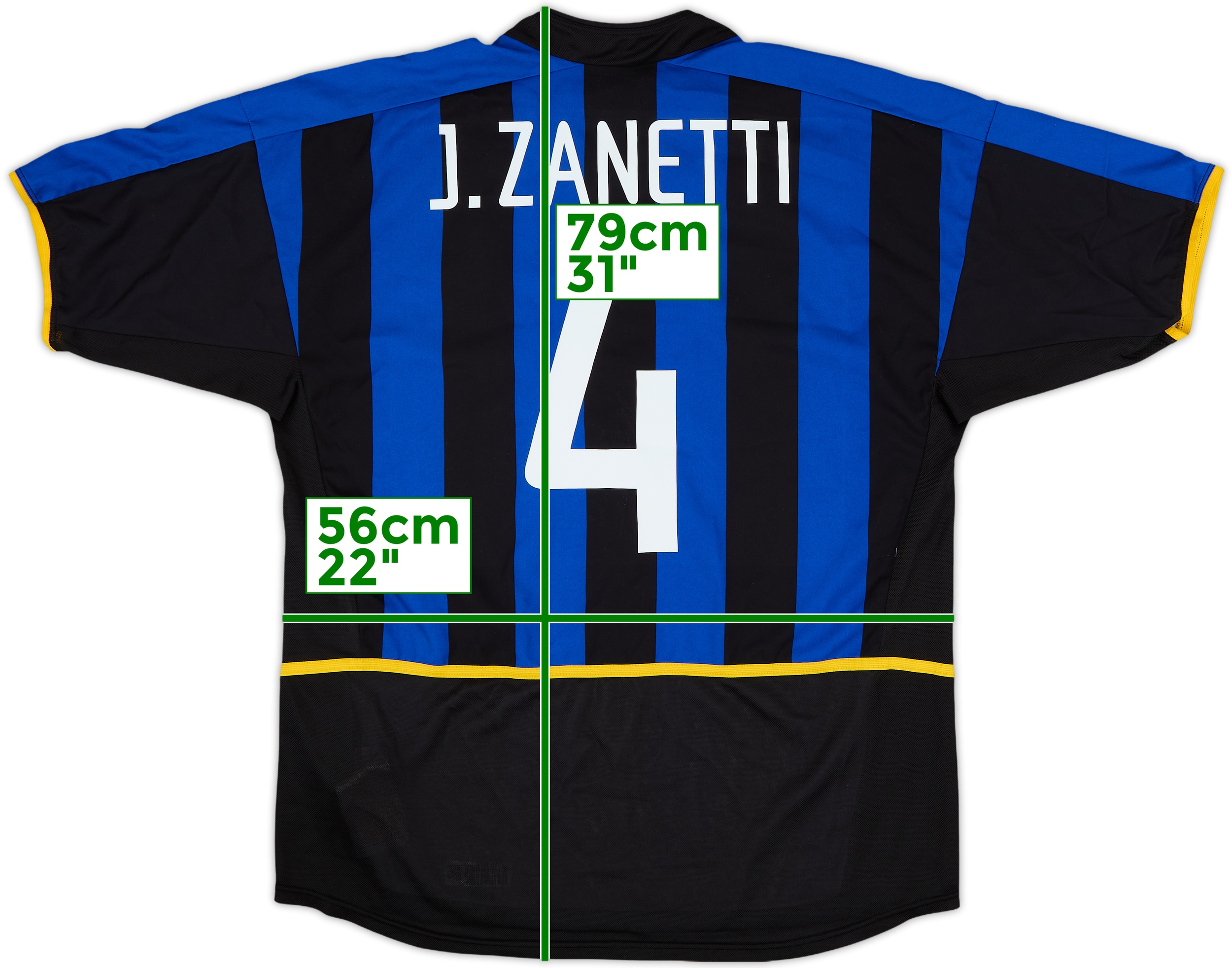 2003-04 Inter Milan Home Shirt J.Zanetti #4 - 6/10 - (L)
