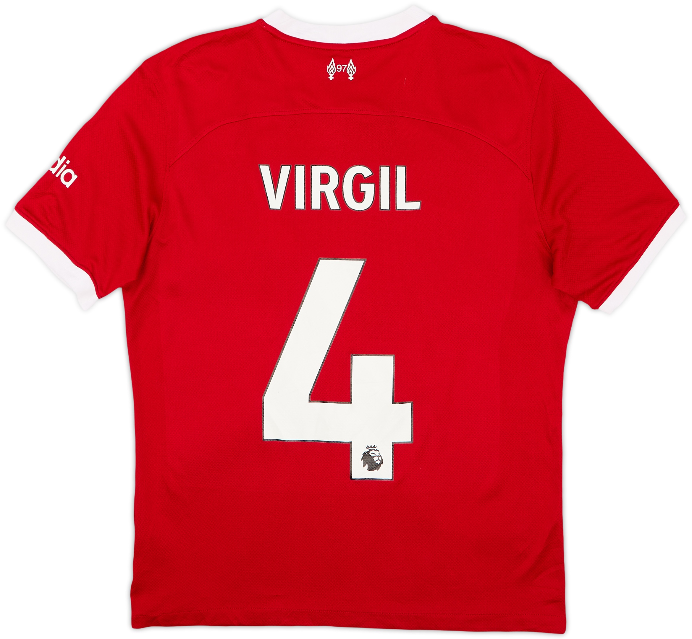 リバプール VIRGIL 4 シャツ 赤 2023-24 Liverpool Home Shirt Virgil #4 - 9/10 - (S)