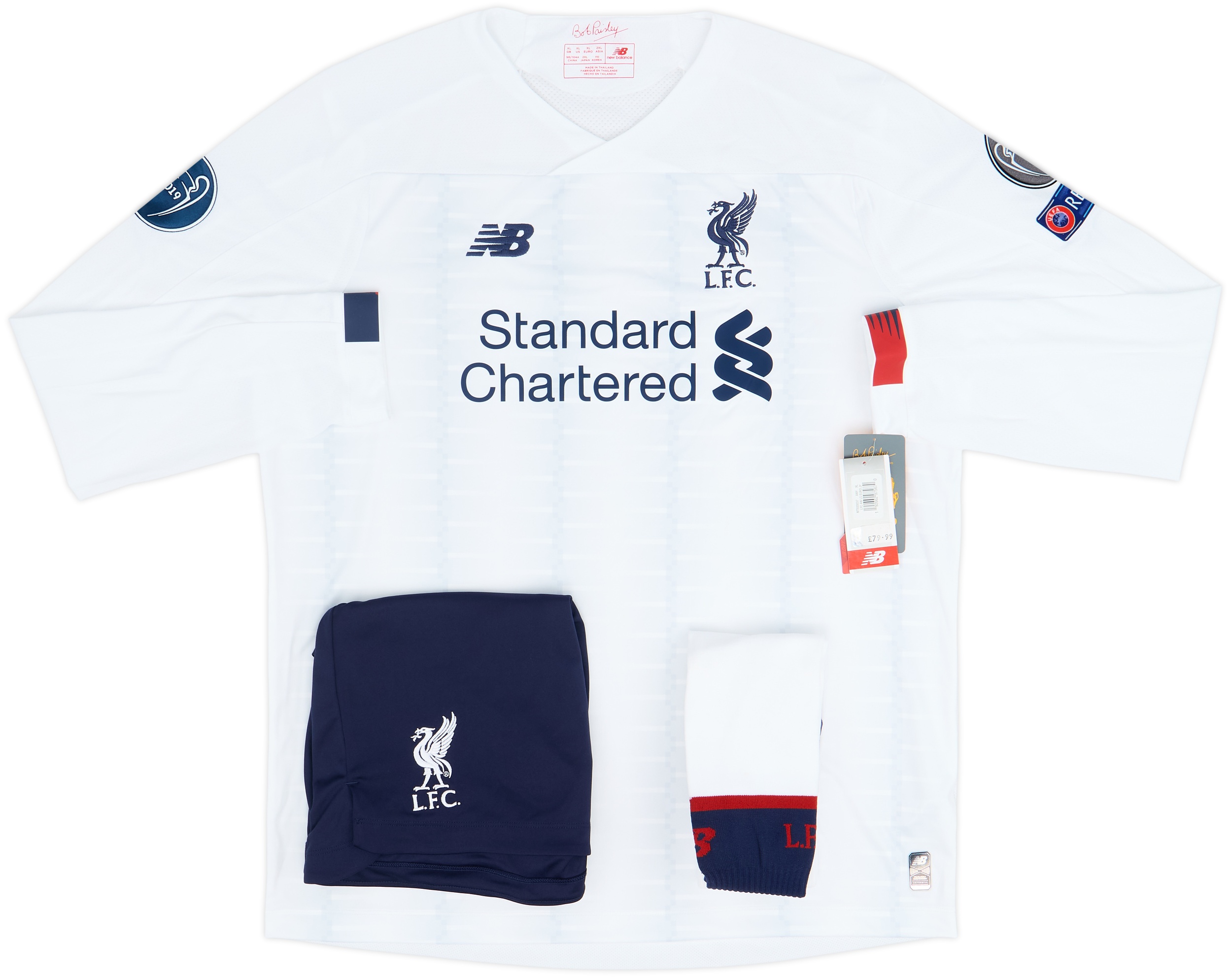  Liverpool FC ユニフォーム 長袖 ホワイトＯサイズ 2019-20 Liverpool Away L/S Full Kit (XL)