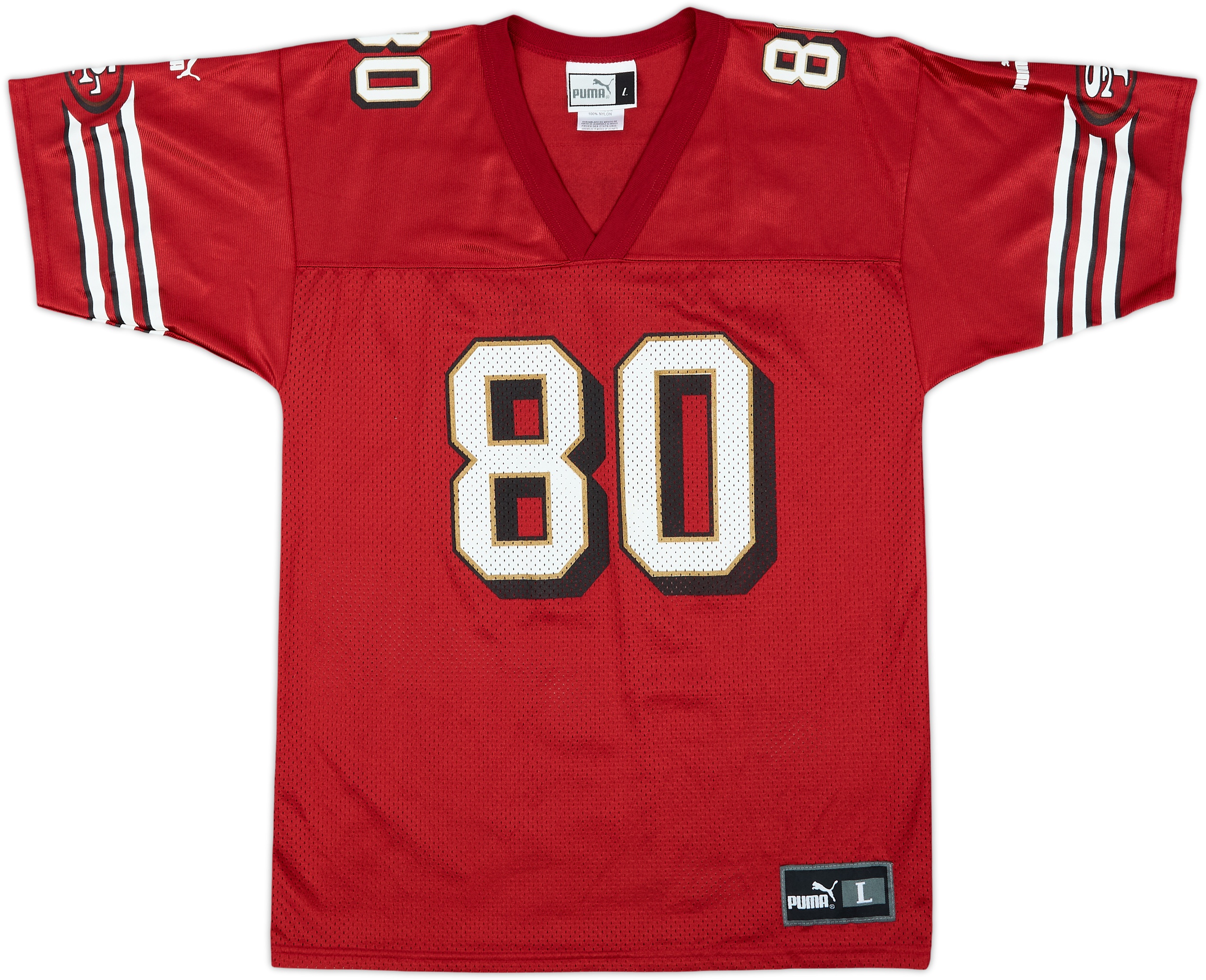 1998-00 San Francisco 49ers Rice #80 Puma Home Jersey - 9/10 - (L