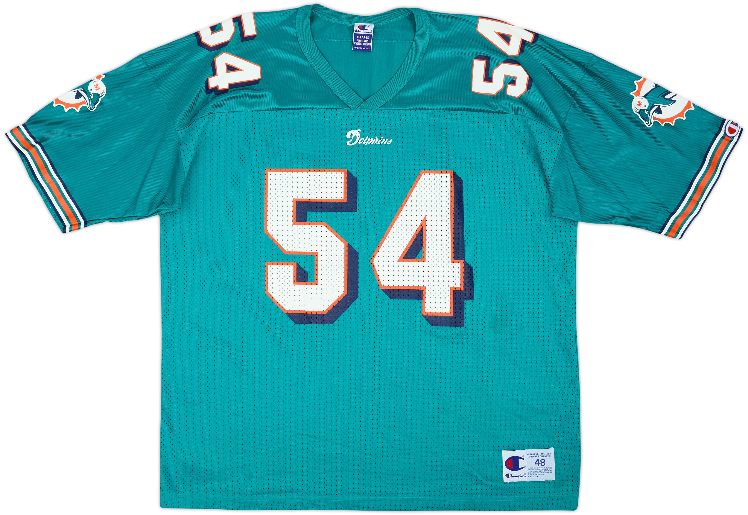 1997-00 Miami Dolphins Z.Thomas #54 Champion Home Jersey - 9/10 - (XL)