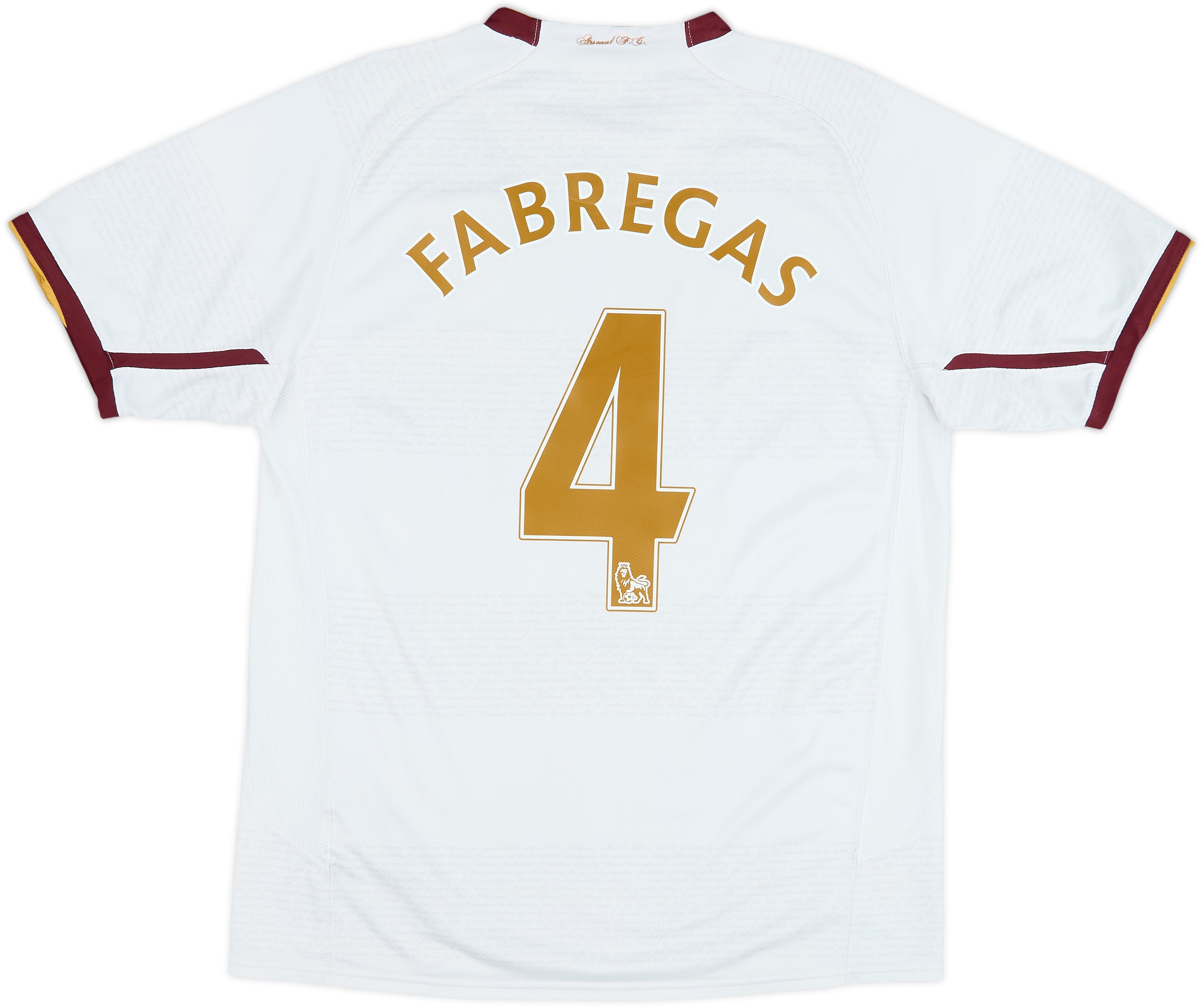 2007-08 Arsenal Away Shirt Fabregas #4 - 7/10 - (M)