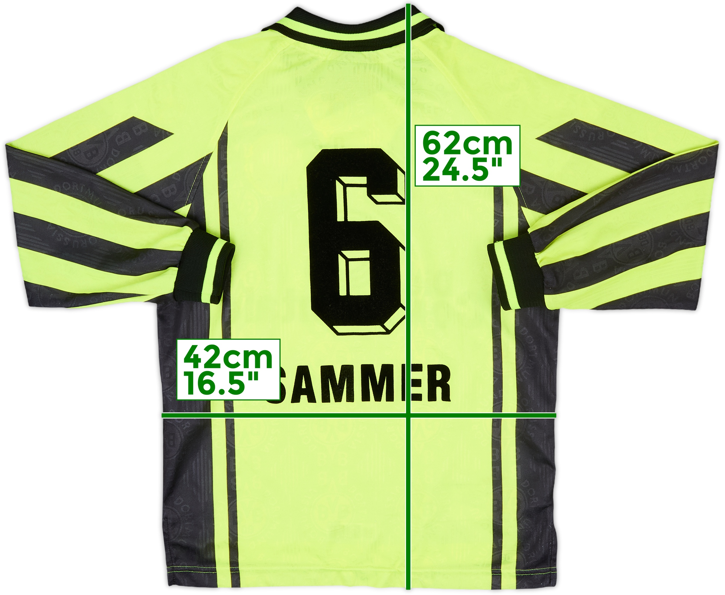 1996-97 Borussia Dortmund Home L/S Shirt Sammer #6 - 8/10