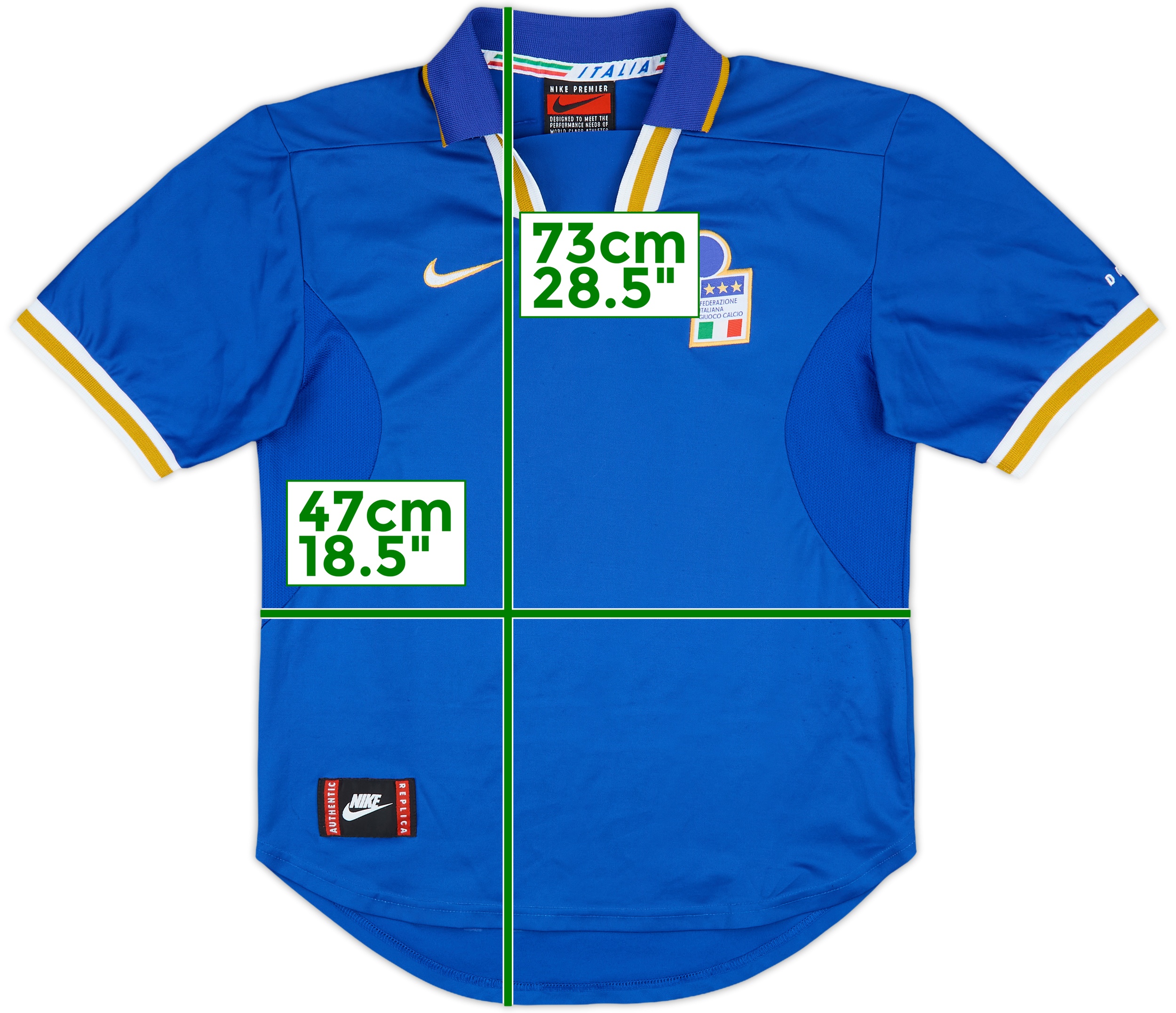 Italy national team 1996 1997 home jersey nike vintage