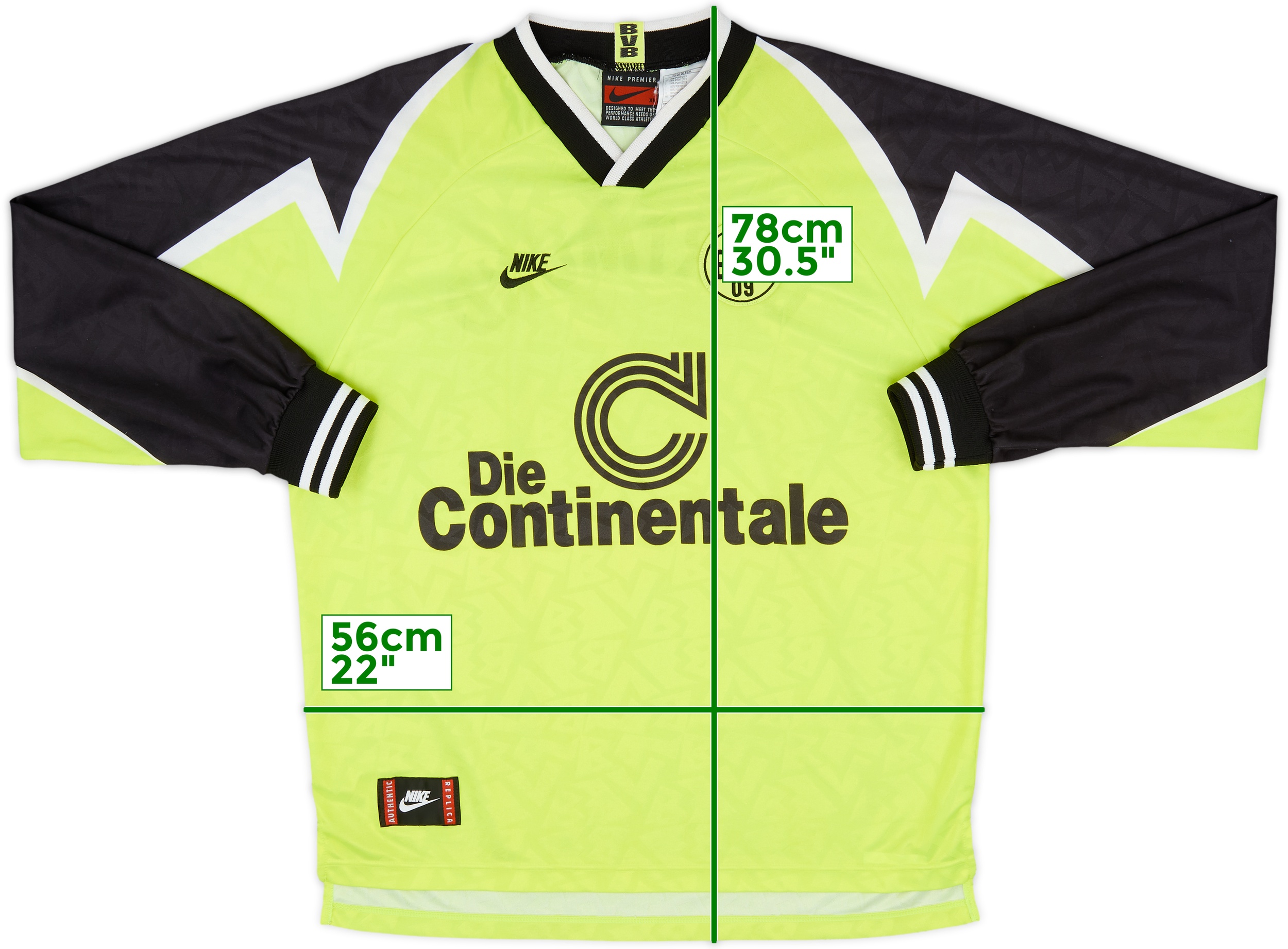 NIKE Borussia Dortmund 1995/96 サッカーシャツ 1995-96 Borussia Dortmund 'Deutscher Meister' Home Shirt - 9