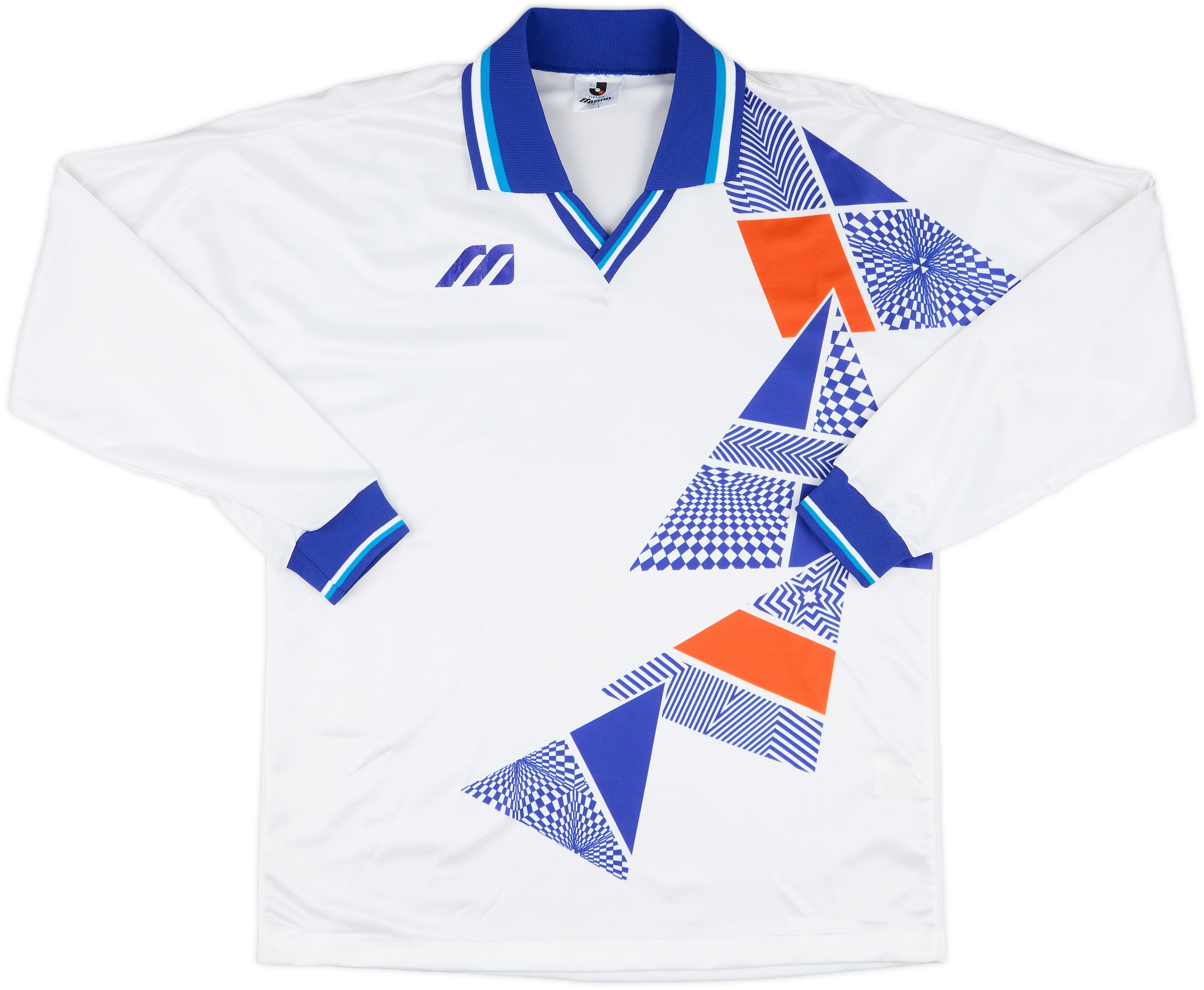 銚子商 ユニフォーム 1993 Mizuno Template Home L/S Shirt (Yokohama Flugels) - 7/10 - (L)