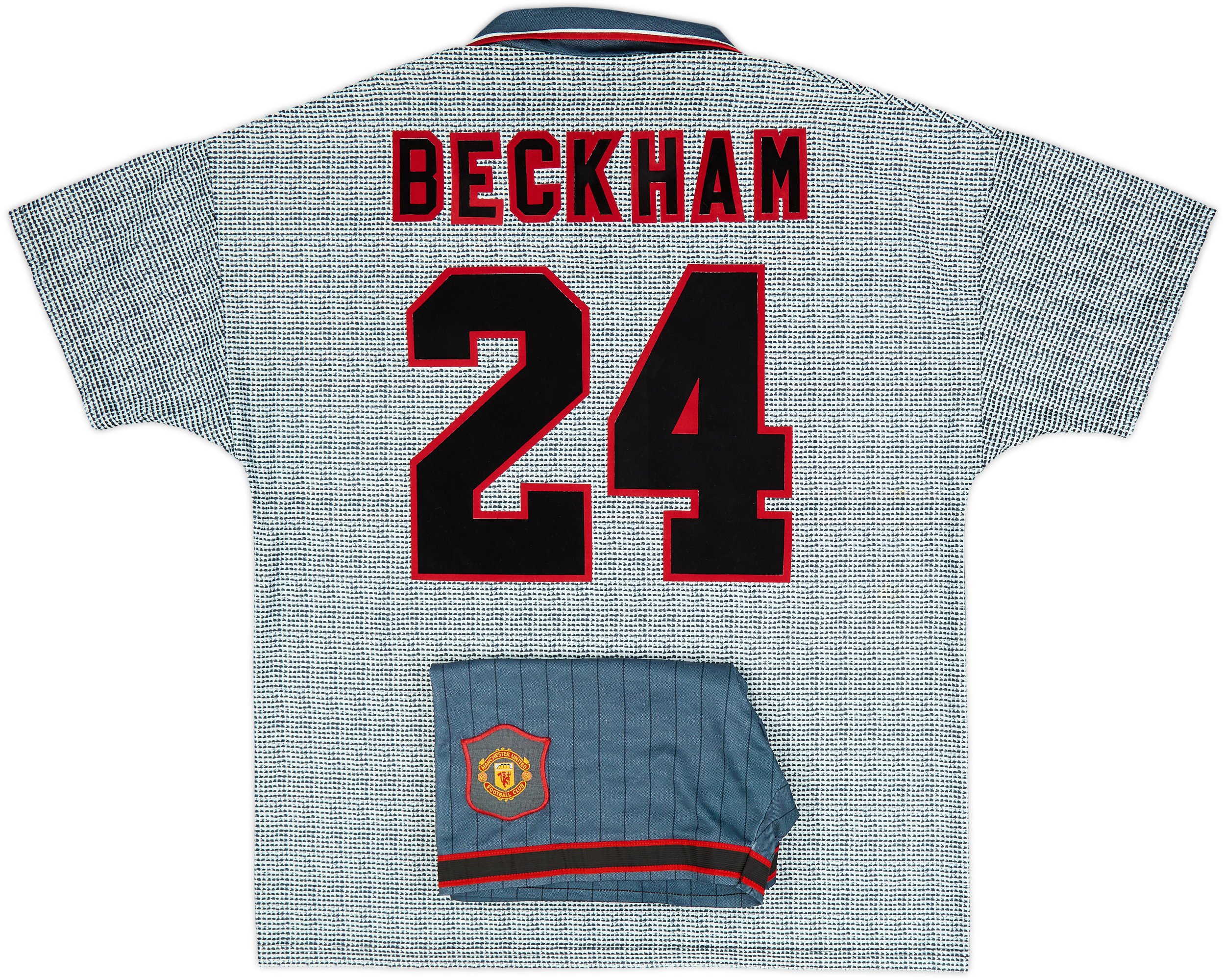 1995-96 Manchester United Away Shirt & Shorts Beckham #24 - 8/10