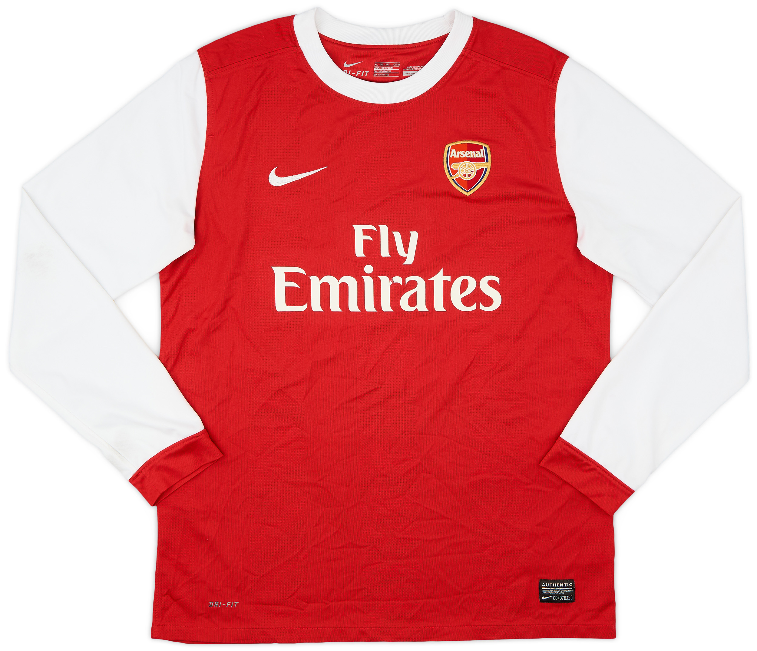 2010-11 Arsenal Home L/S Shirt - 6/10 - (XL.Boys)