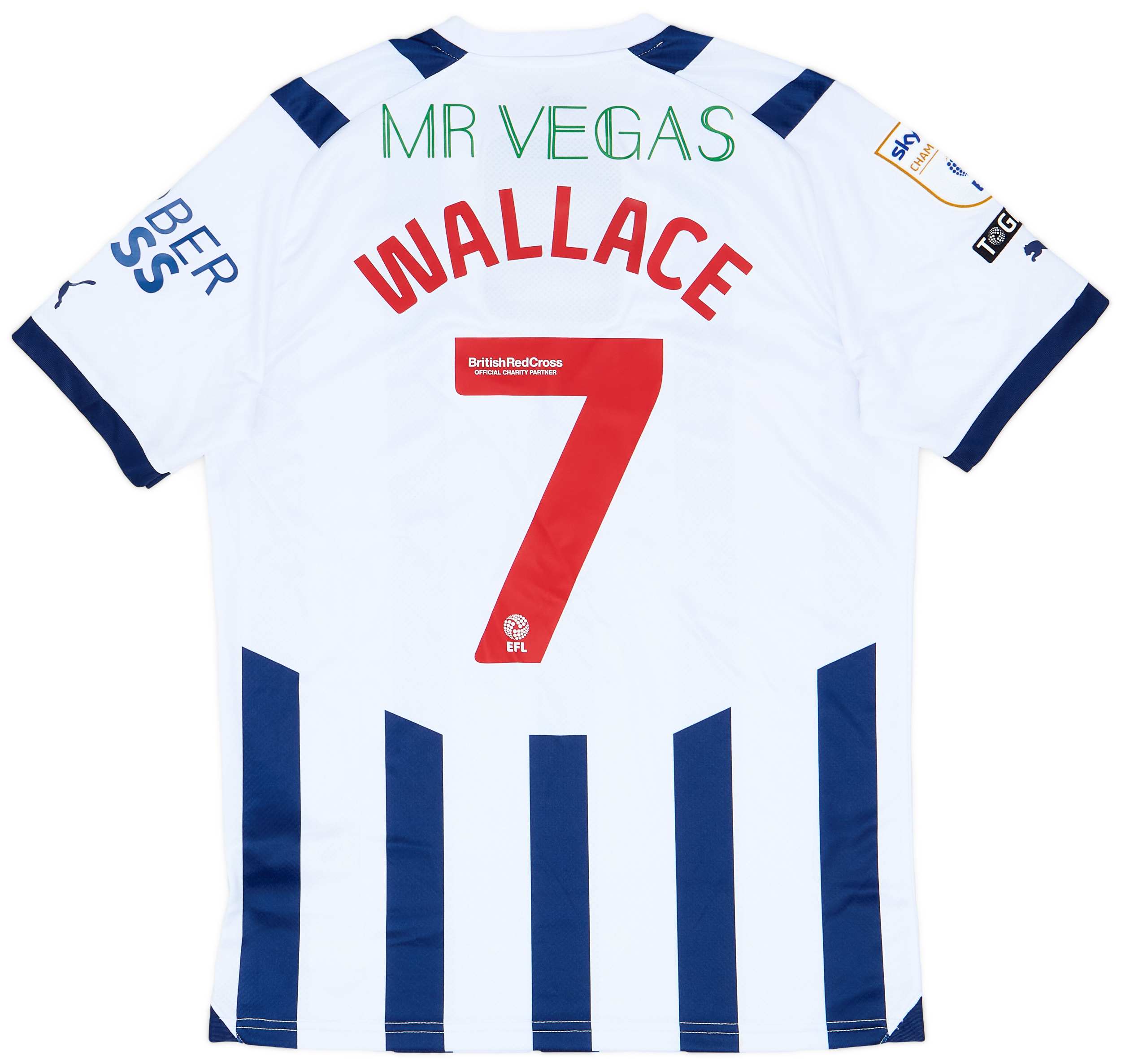 2023-24 West Brom Match Issue Home Shirt Wallace #7