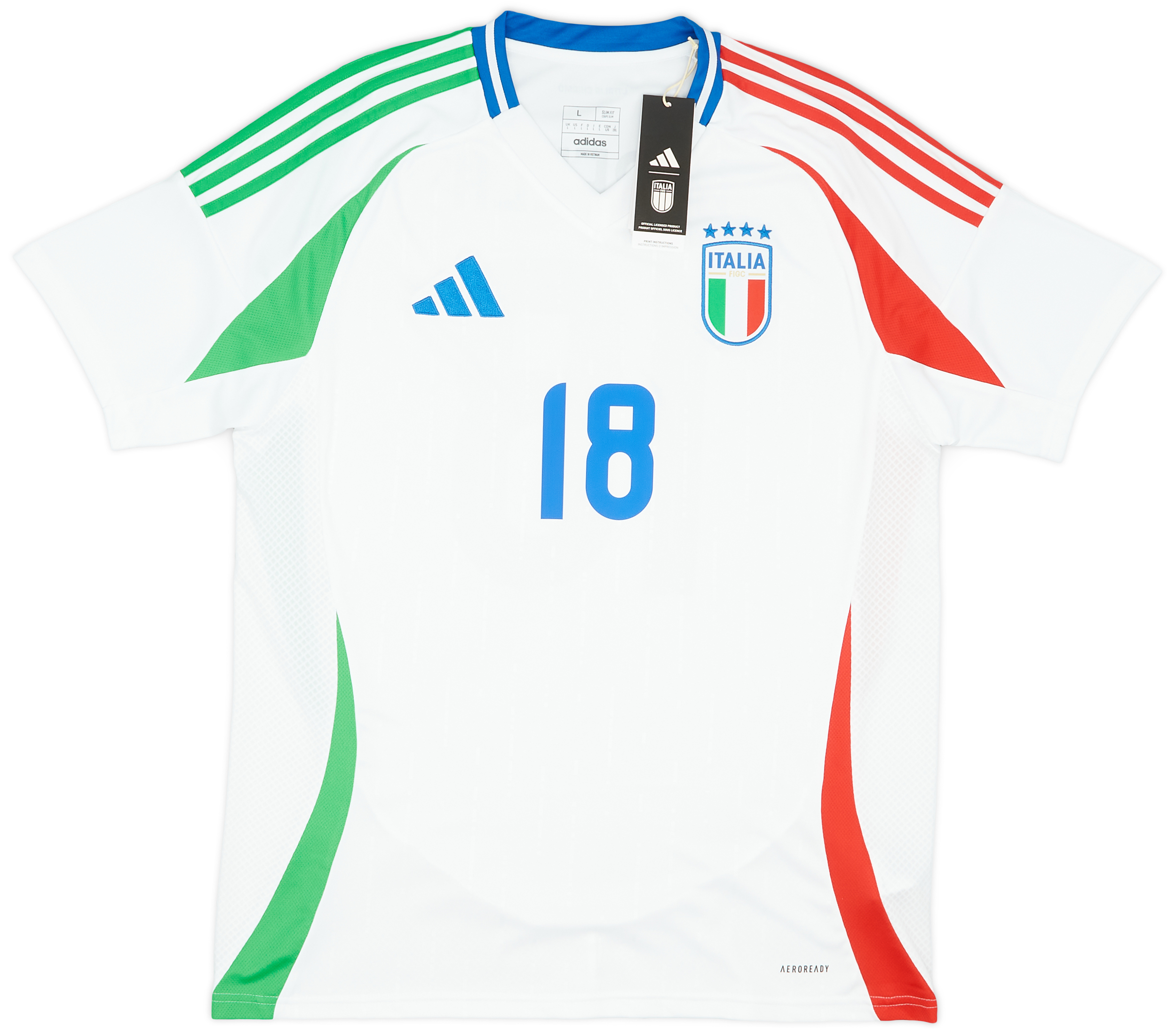 【にー】【新品未使用正規品】イタリア代表バレッラBARELLA 18番 2024-25 Italy Home Shirt Barella #18 (Youths)