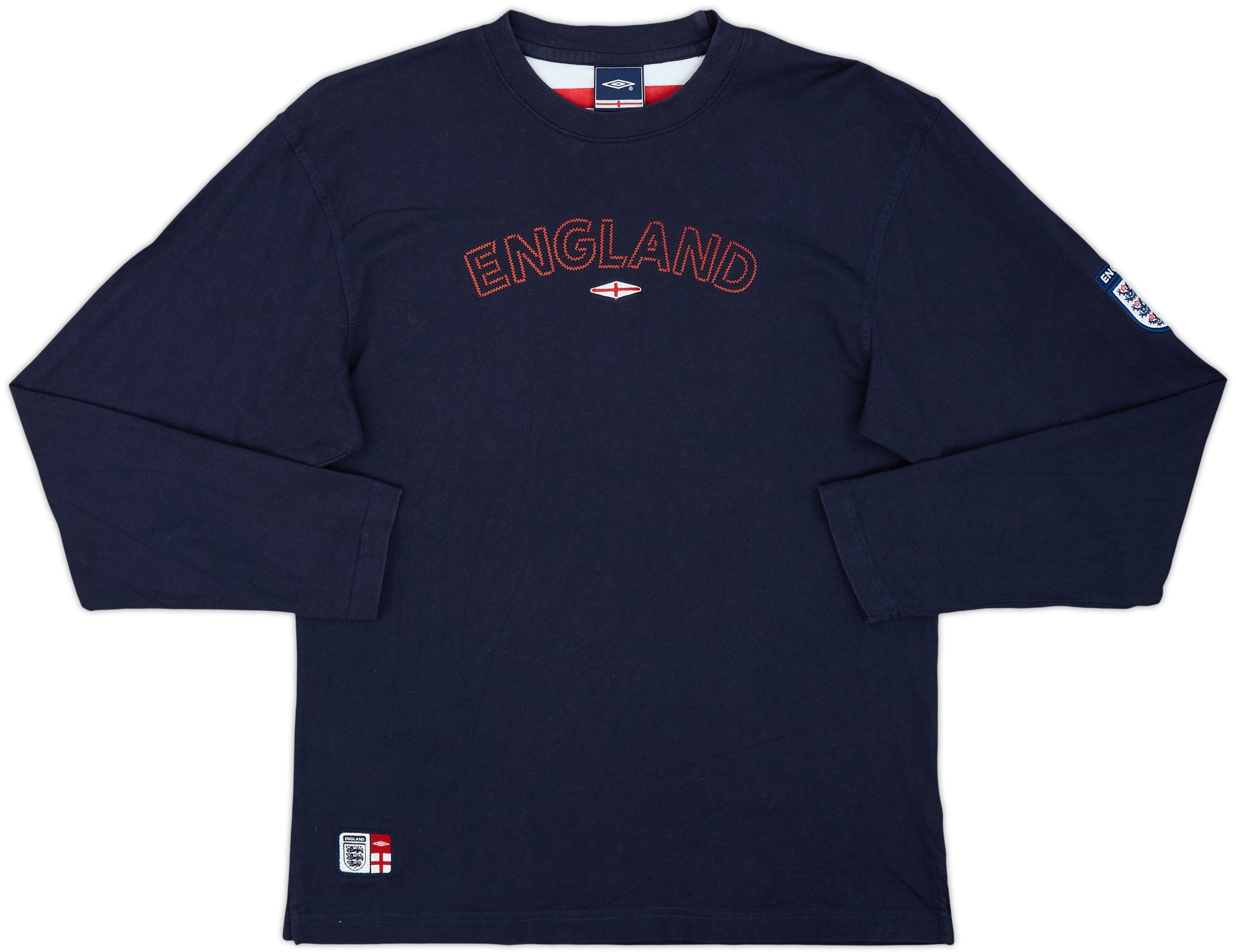 2004-06 England Umbro Cotton L/S Tee - 8/10 - (M)