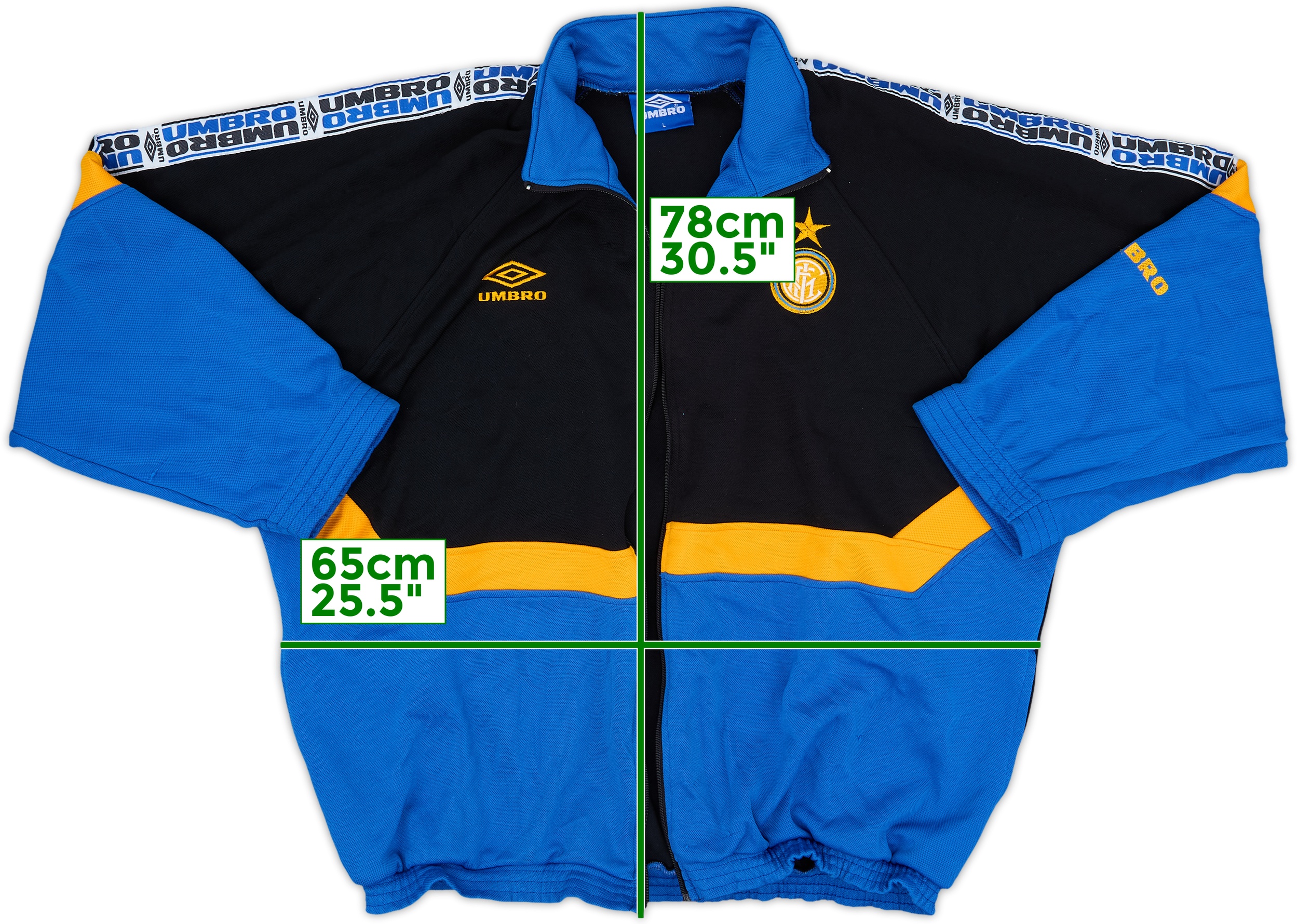 90s UMBRO×INTER 96/98 Half Zip Piste 1996-98 Inter Milan Umbro Track Jacket - 7/10 - (XL)