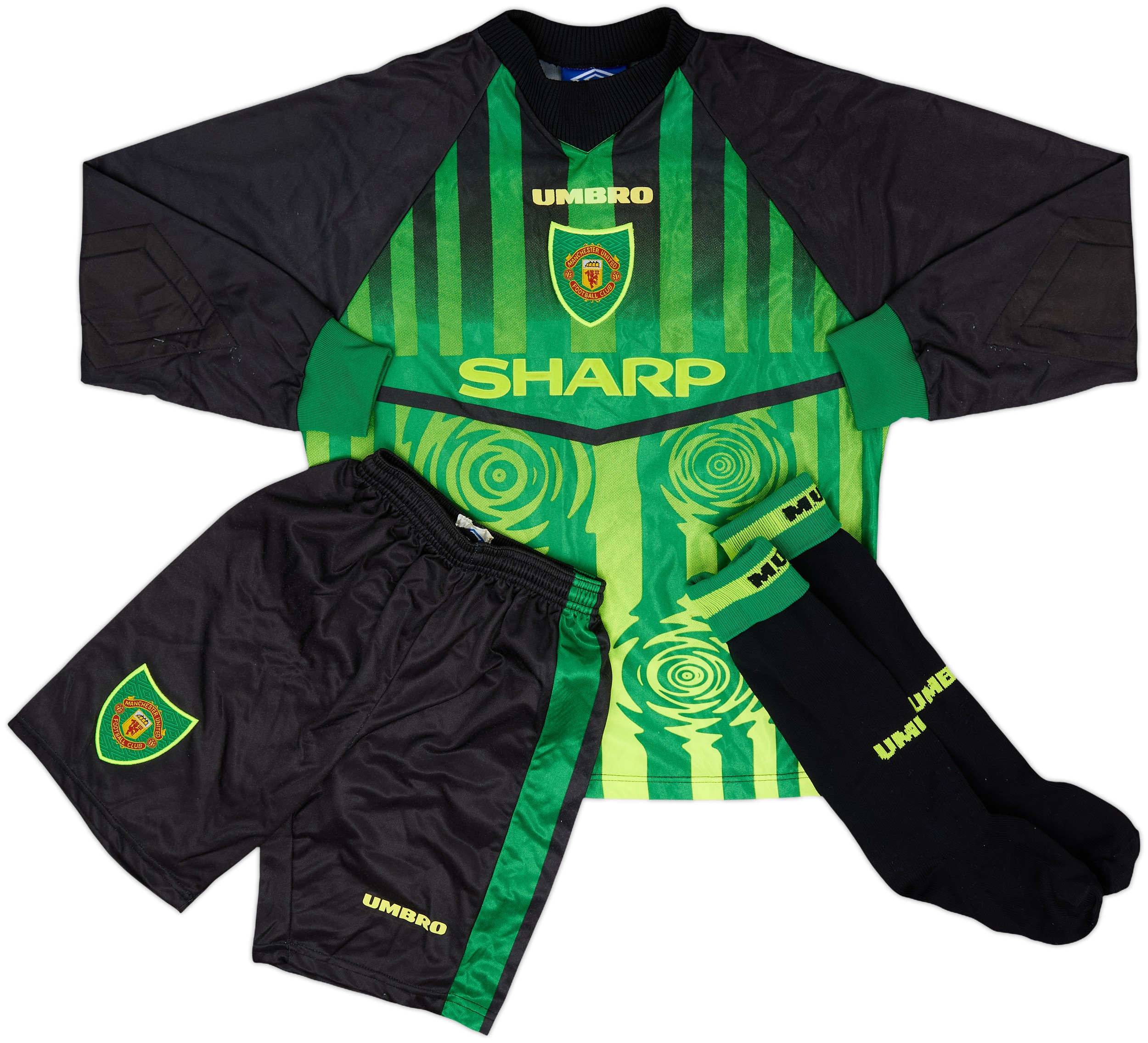 1997-98 Manchester United GK Full Kit - 9/10 - (M.Boys)
