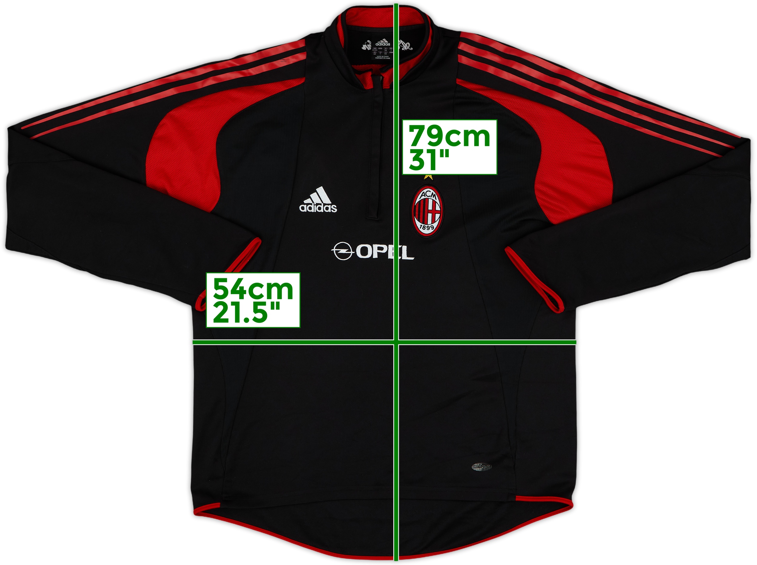 2004-05 AC Milan ミラン　ポロシャツ adidas 希少 2004-05 AC Milan adidas 1/4 Zip Drill Top - 8/10 - (L)