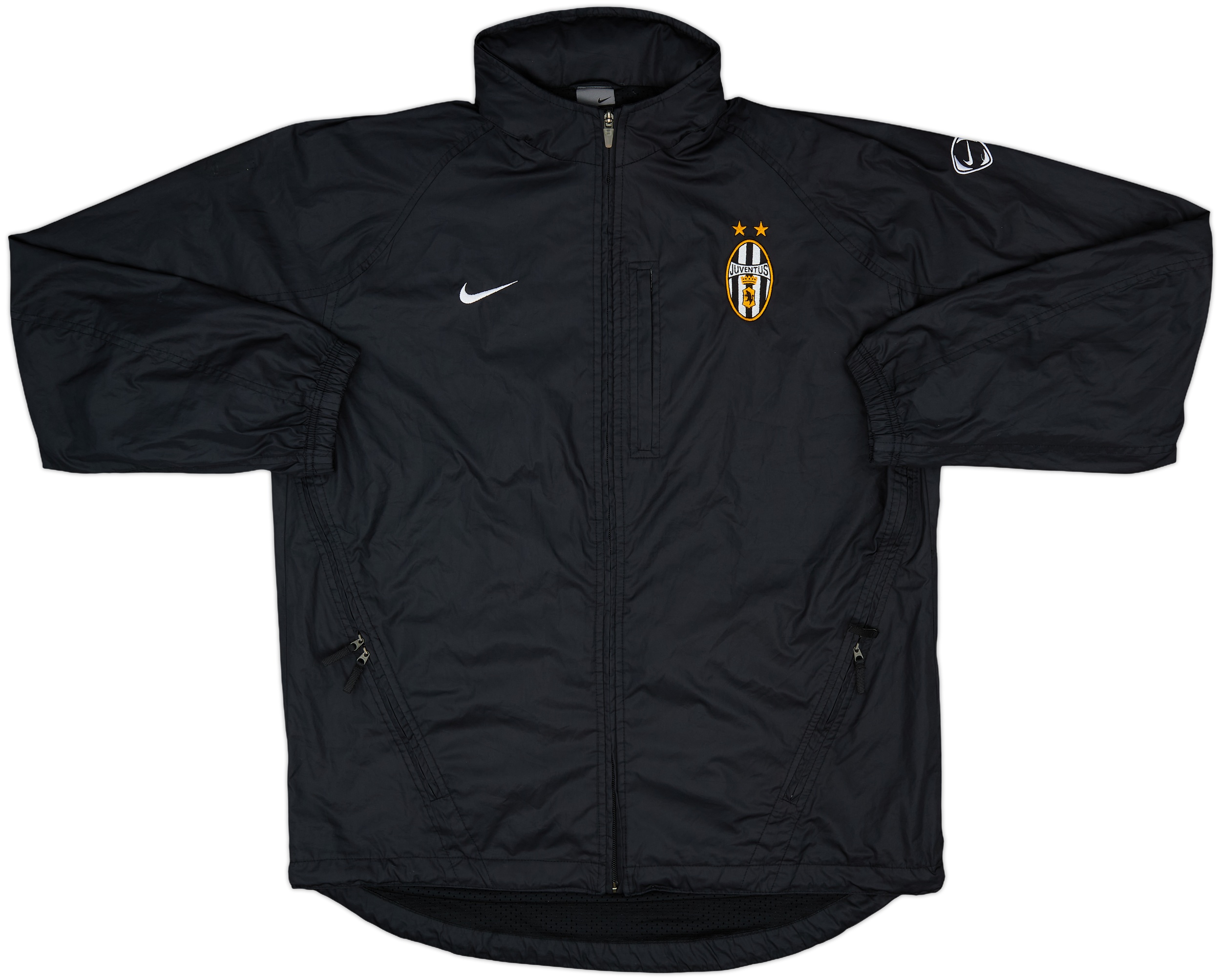 極美品 希少 デッドストック 2003-04 Juventus Nike 名作 2003-04 Juventus Nike Hooded Rain Jacket - 5/10 - (L)