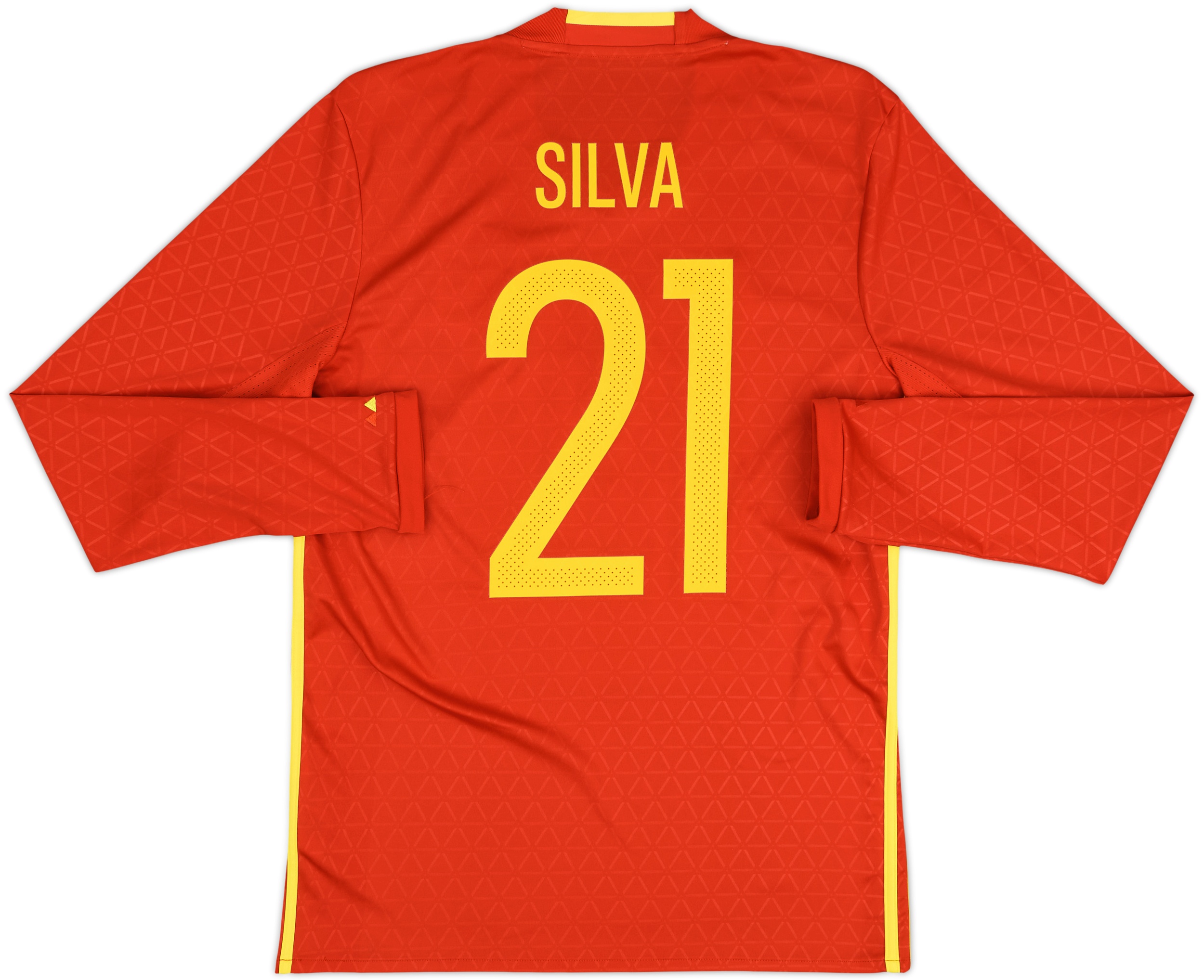 2016-17 Spain Home L/S Shirt Silva #21 - 10/10 - (M)