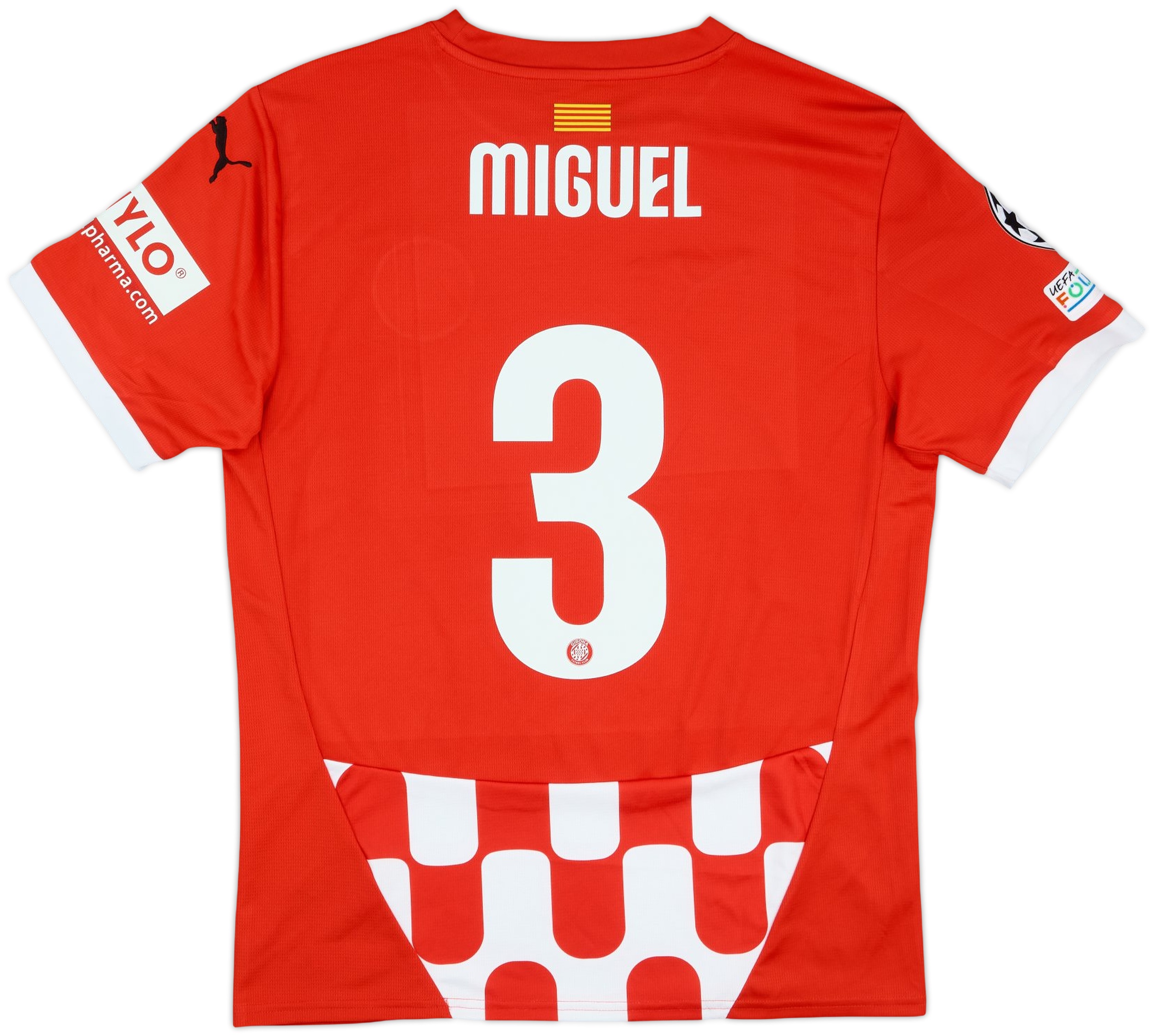 2024-25 Girona Match Issue Champions League Home Shirt Miguel #3