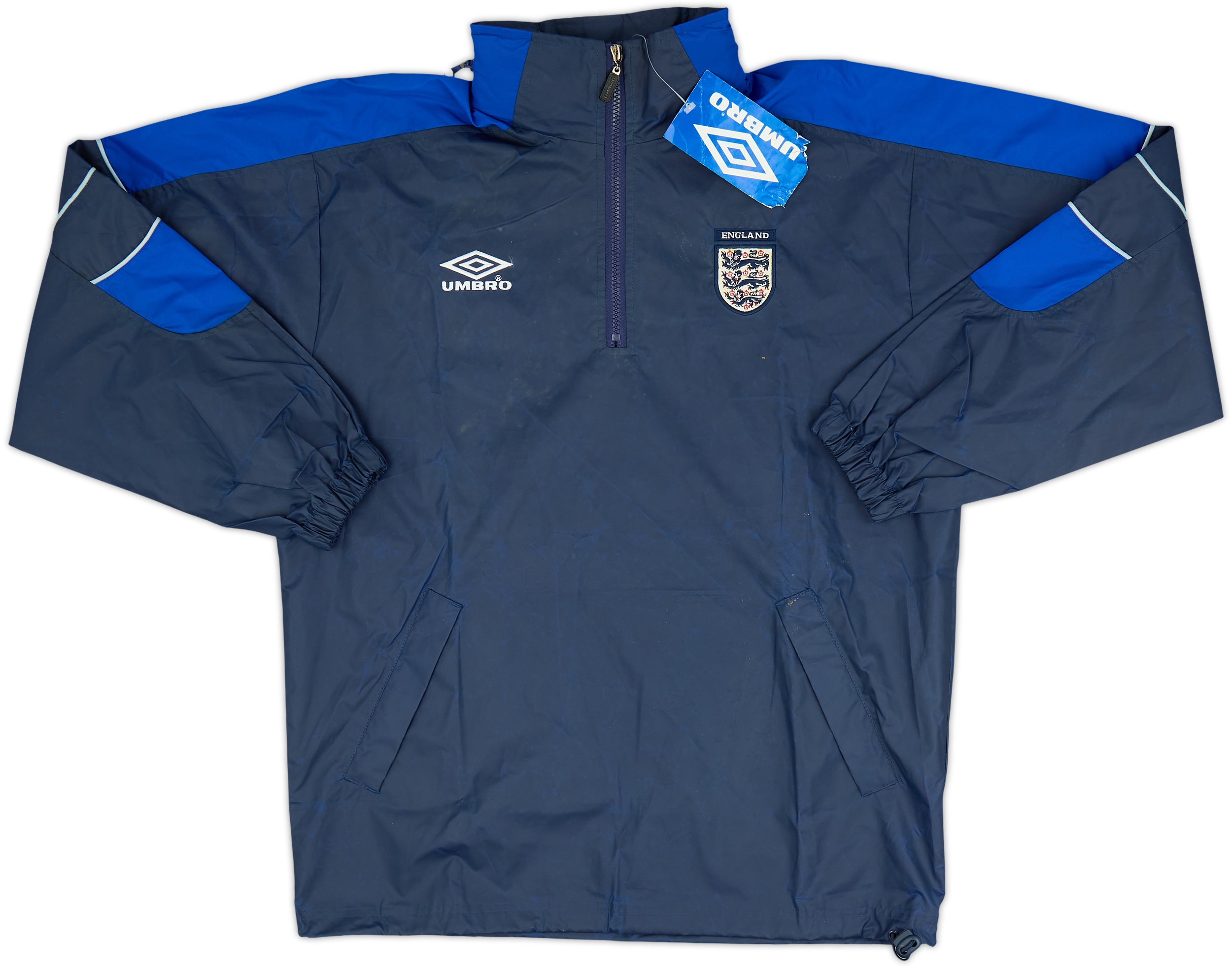 ウェア 1994-96 England Umbro Hooded Rain Jacket 1994-96 England Umbro 1/4 Zip Hooded Rain Jacket (M)