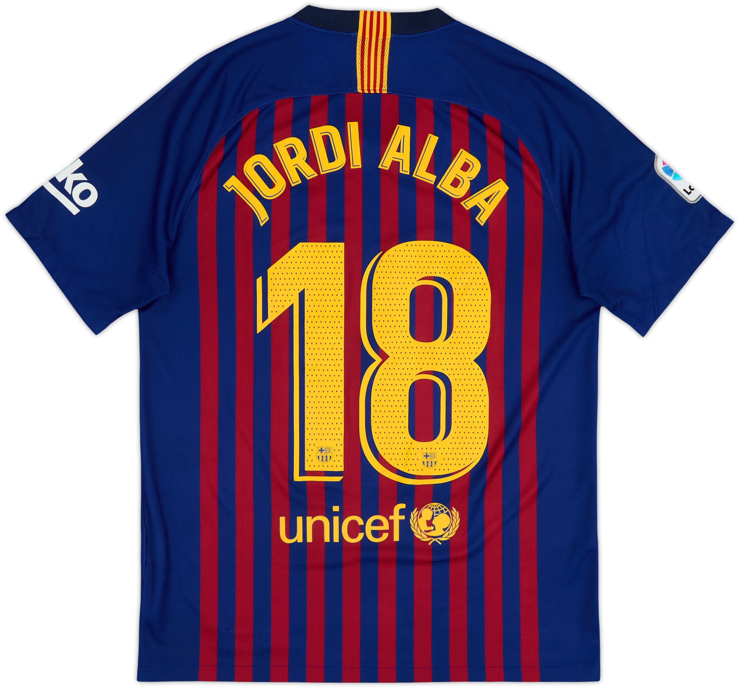 2018-19 Barcelona Home Shirt Jordi Alba #18 - 9/10 - (M)