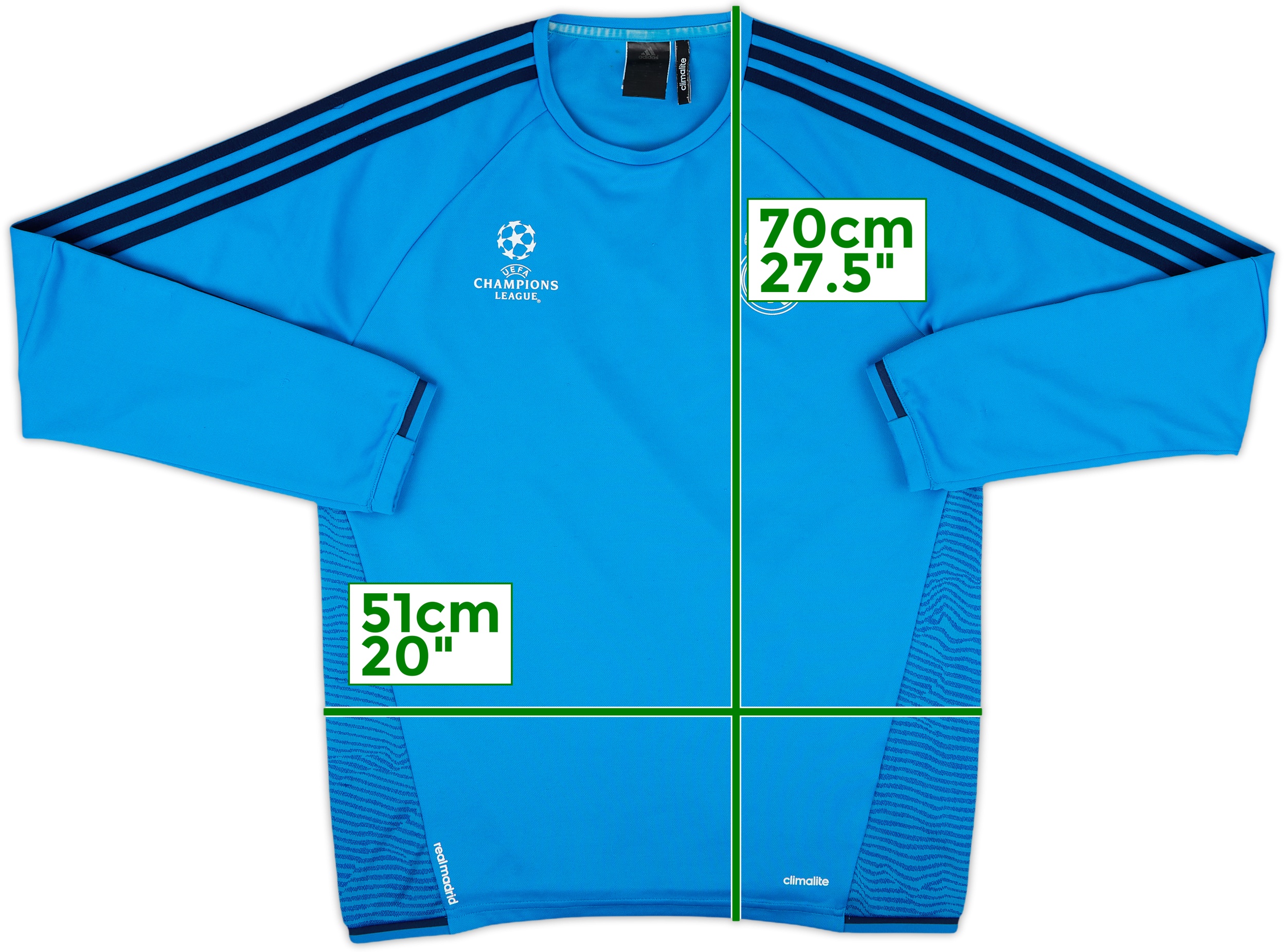 adidas Real Madrid シャツ Mサイズ 水色 adidas Men's Real Madrid Long Sleeve Third Jersey w