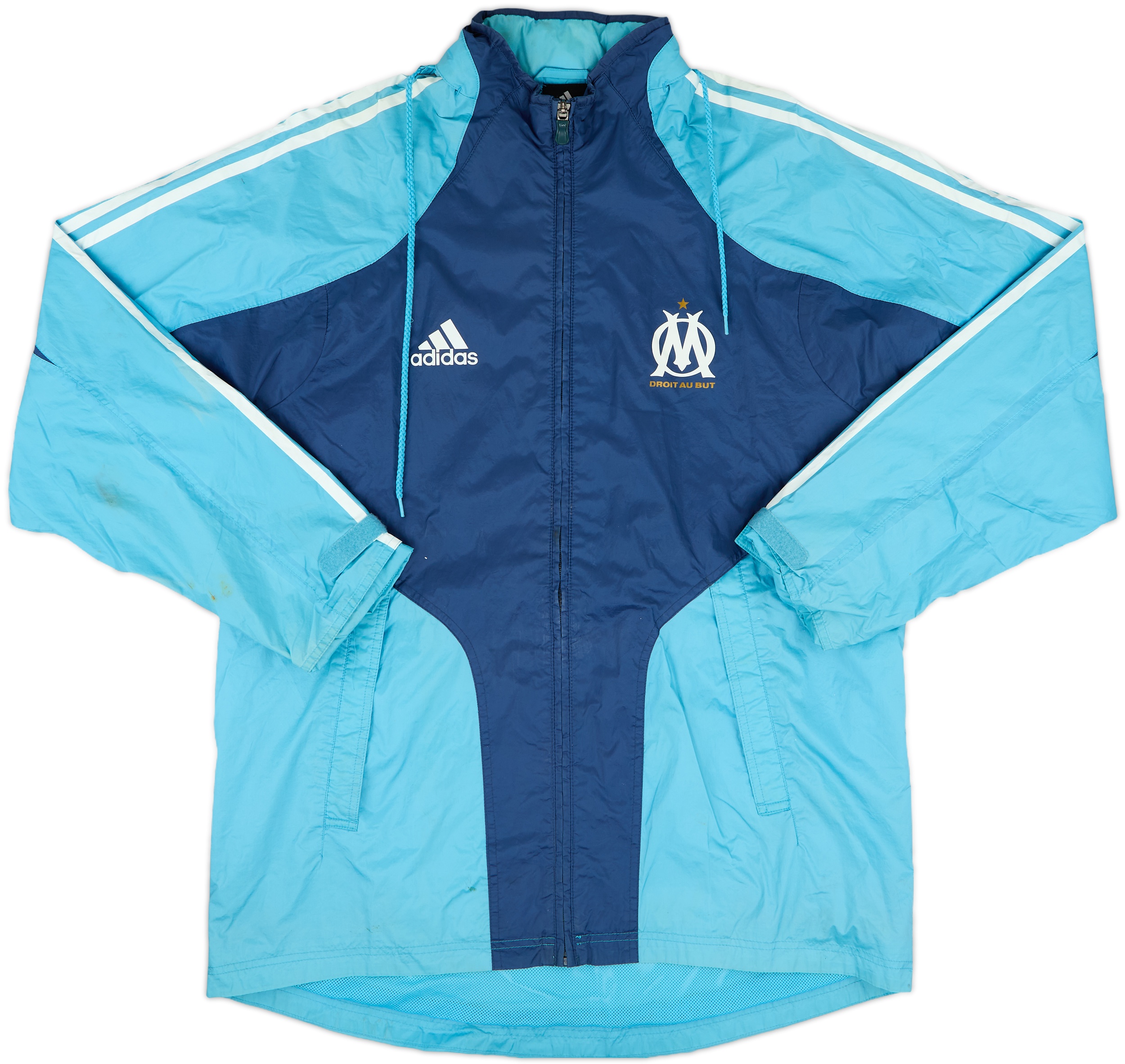 2004-05 Olympique Marseille adidas Hooded Rain Jacket - 9/10 - (M)