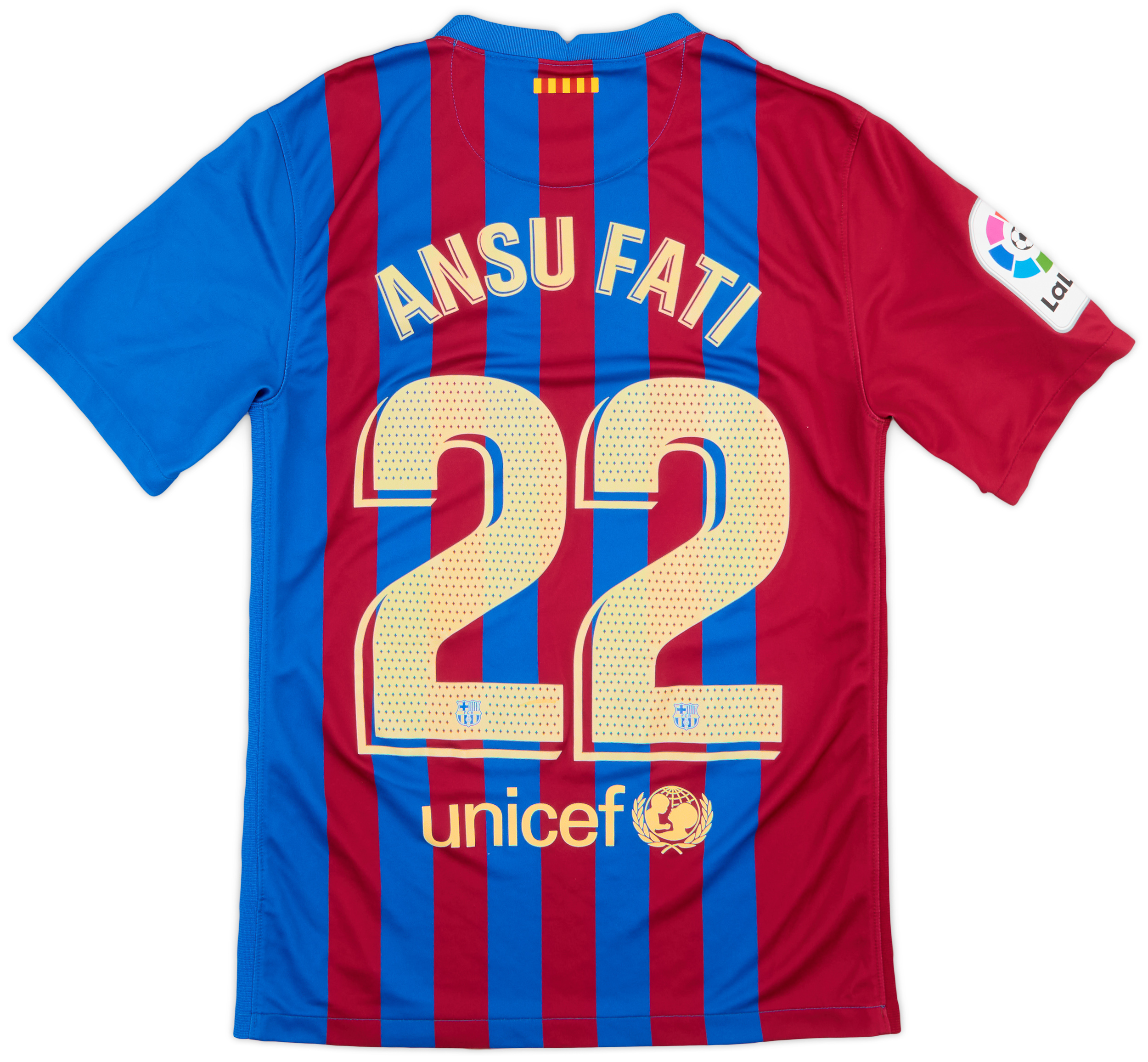 2021-22 Barcelona Senyera Shirt #10 ANSU FATI Champions